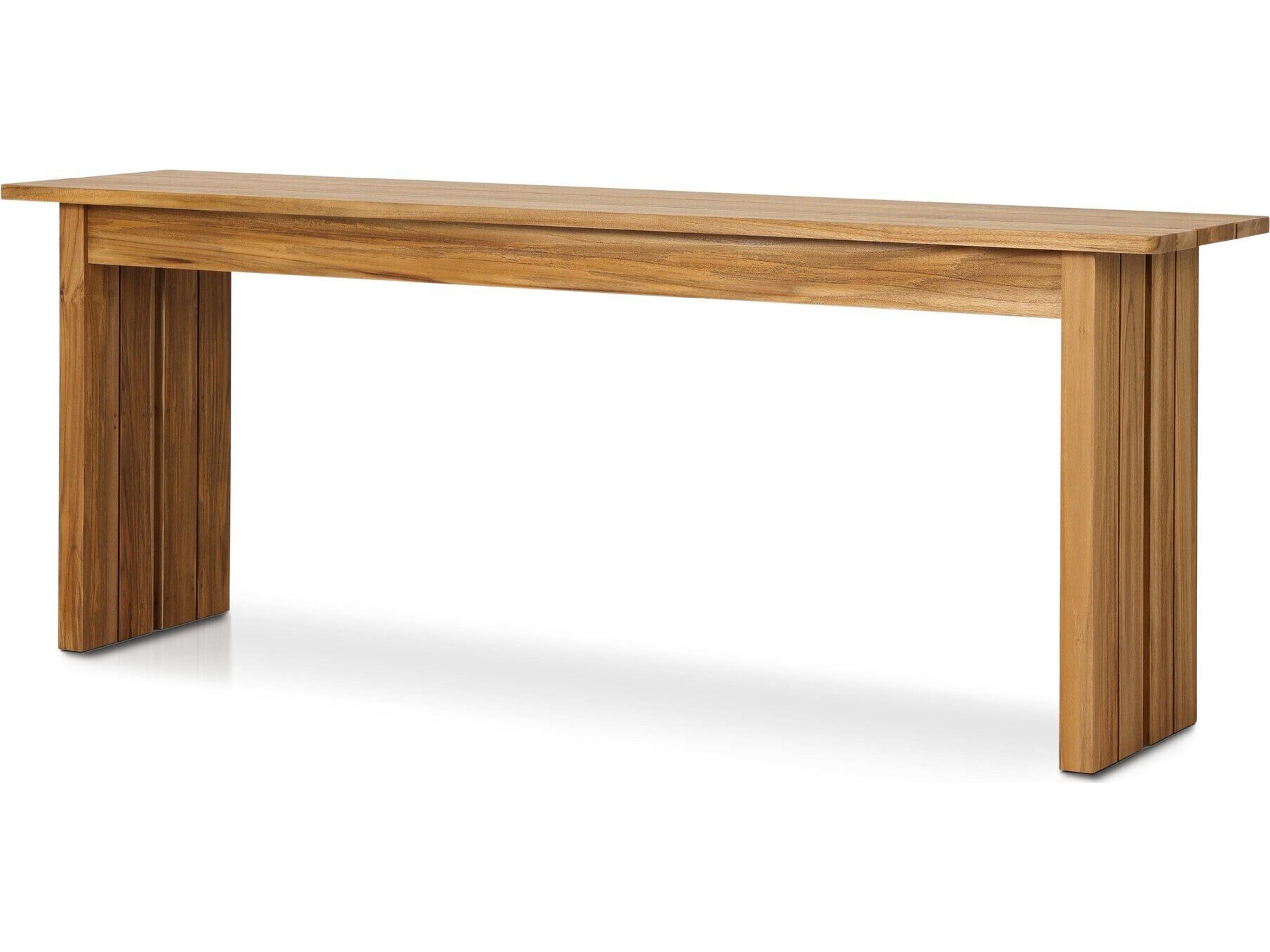 Four Hands Outdoor Duvall Chapman Natural Teak Rectangular Console Table