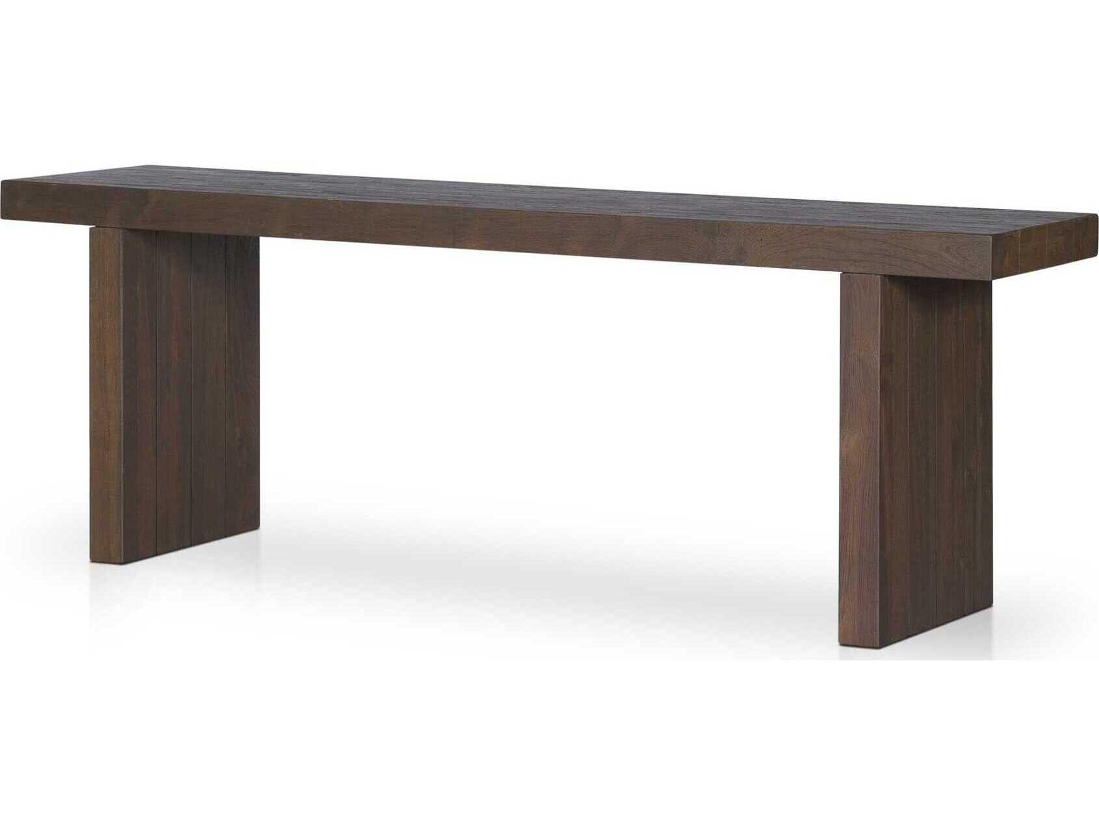 Luxecor Globetrotter Outdoor Encino Stained Heritage Brown Teak Rectangular Console Table