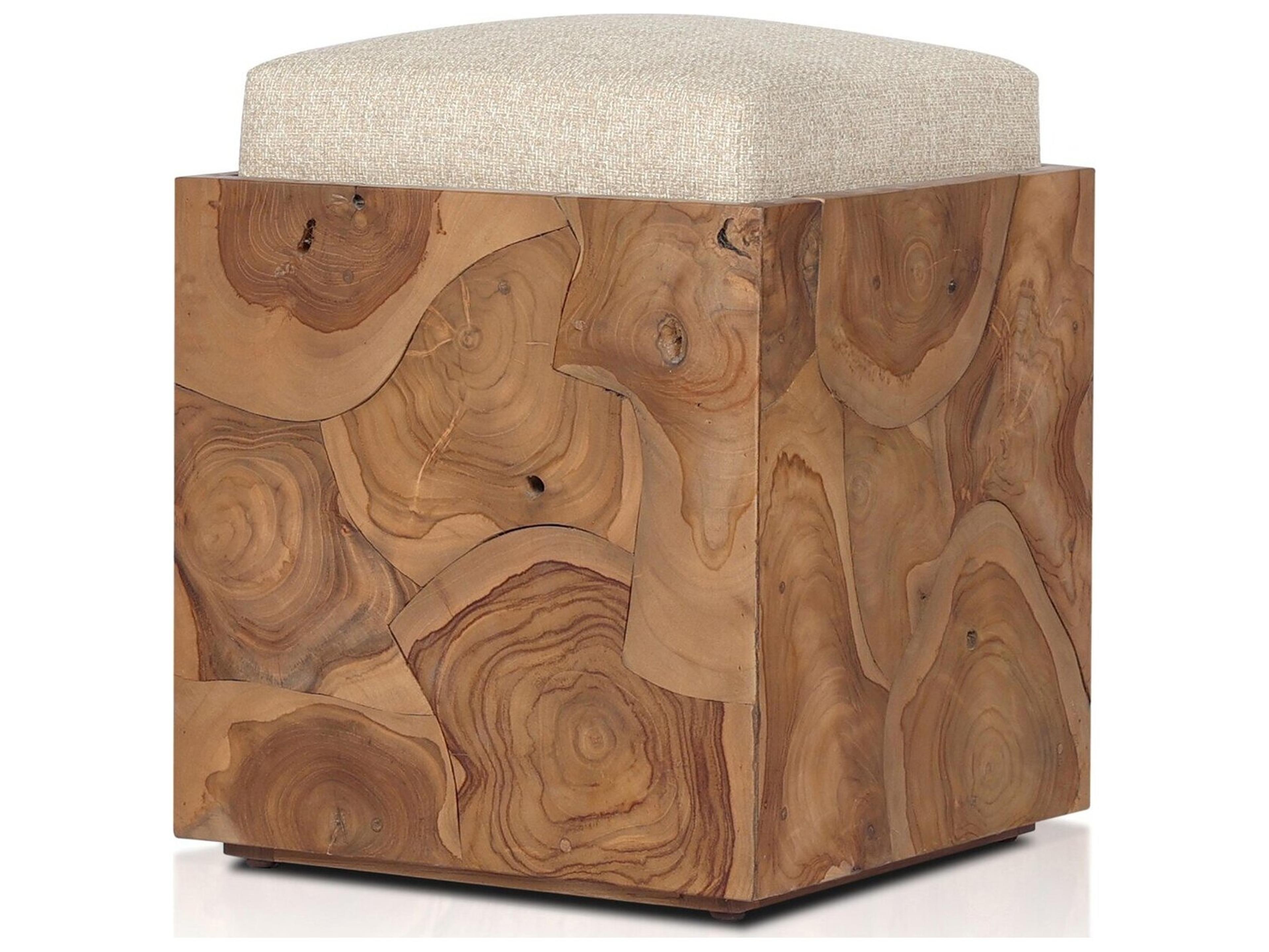 Four Hands Outdoor Duvall Tomlin Teak Cushion Ottoman