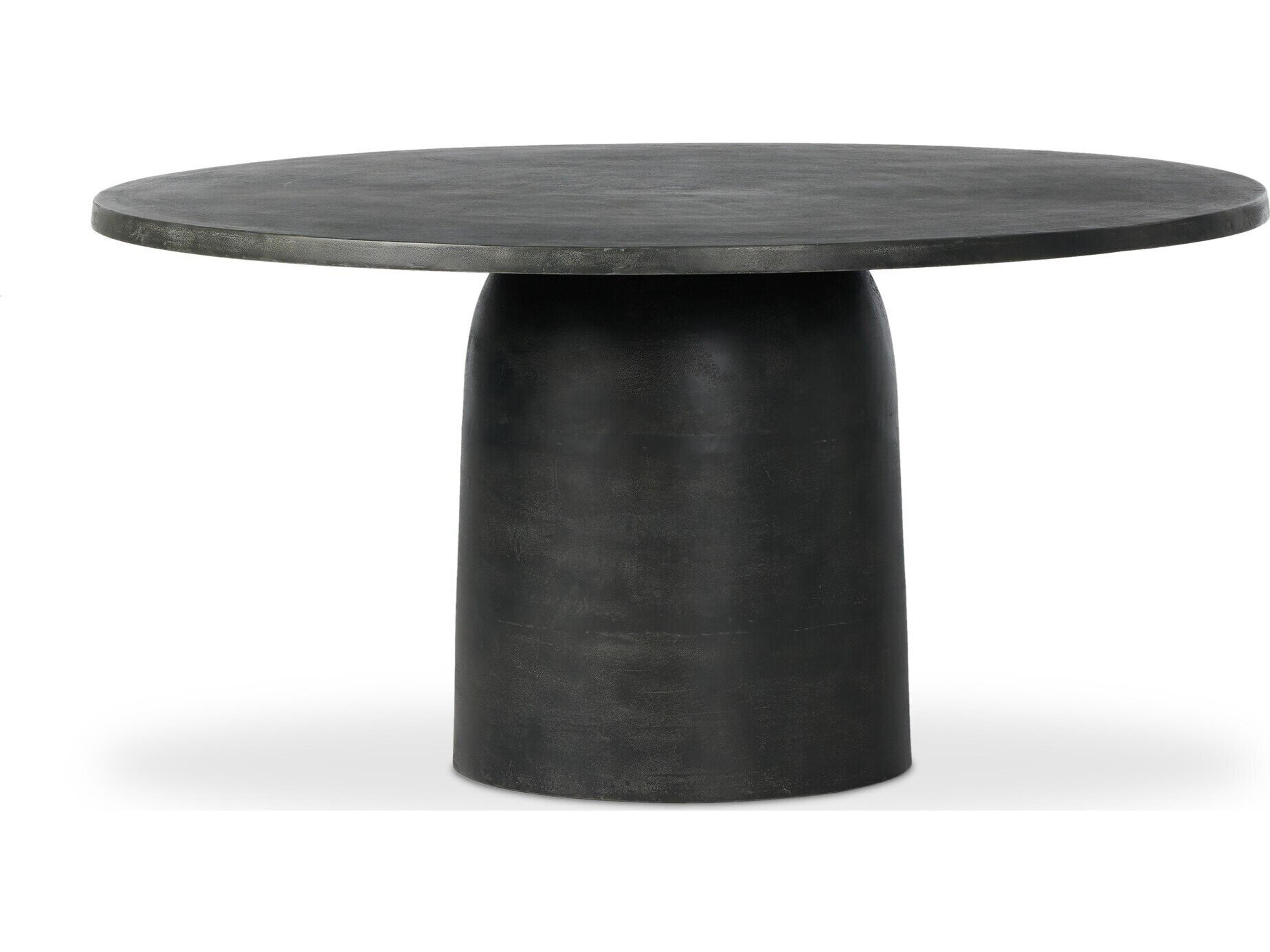 Four Hands Outdoor Marlow Basil Aged Grey Aluminum 60" Round Dining Table