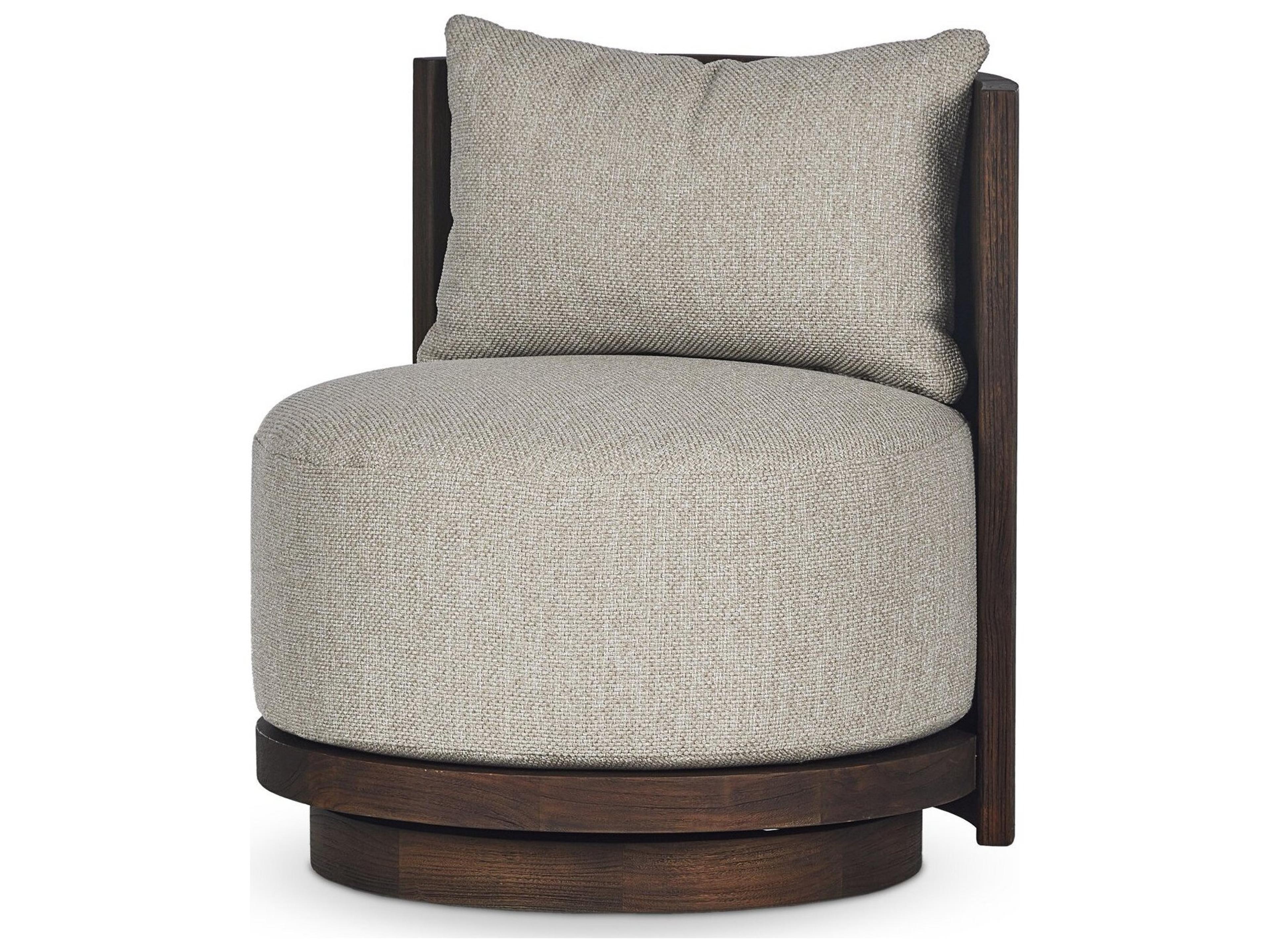 Four Hands Outdoor Duvall Ozzy Teak Cushion Swivel Lounge Chair