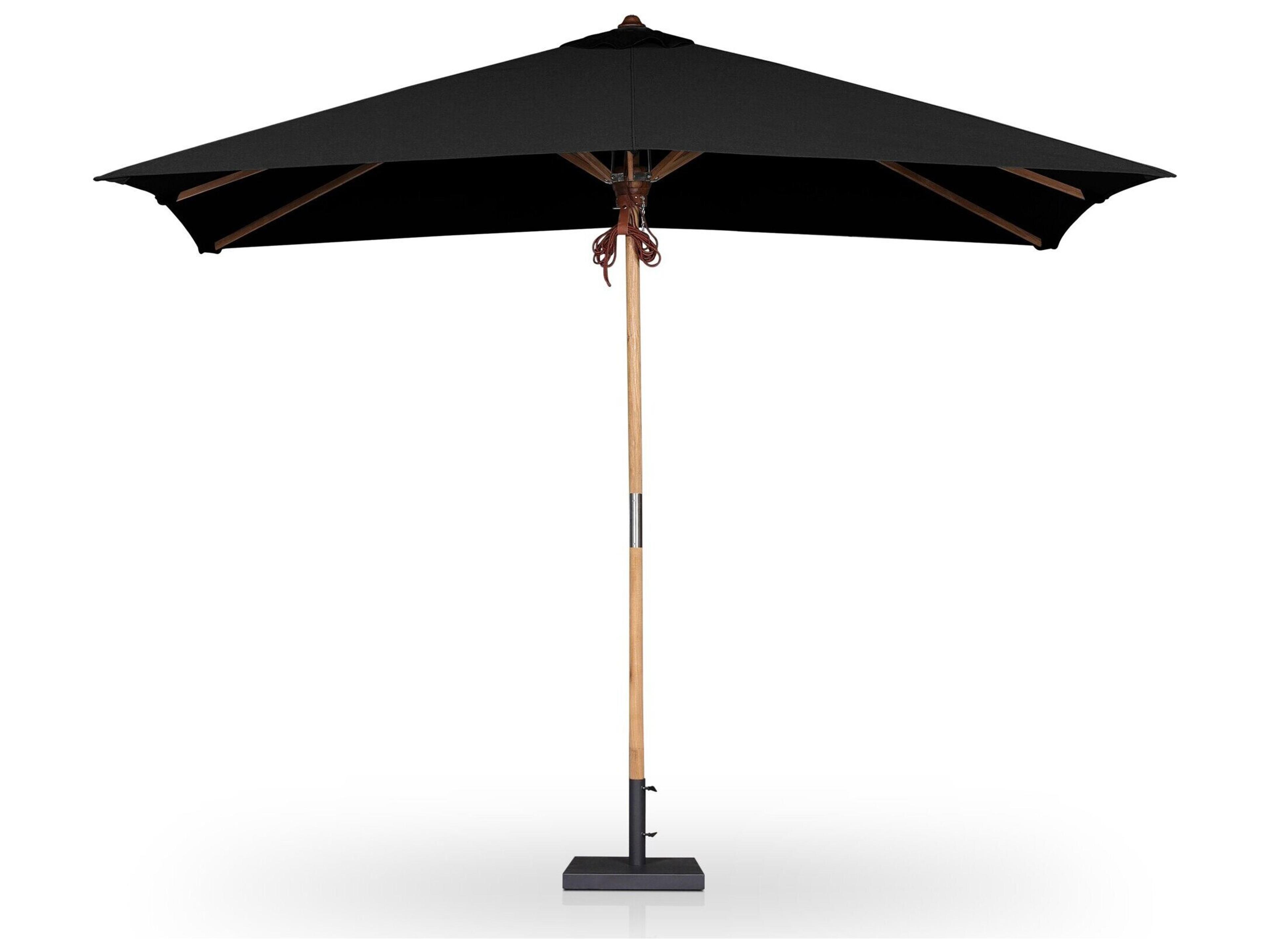 Four Hands Outdoor Garwood Baska Arashi Black Fine Sanded Teak Umbrella