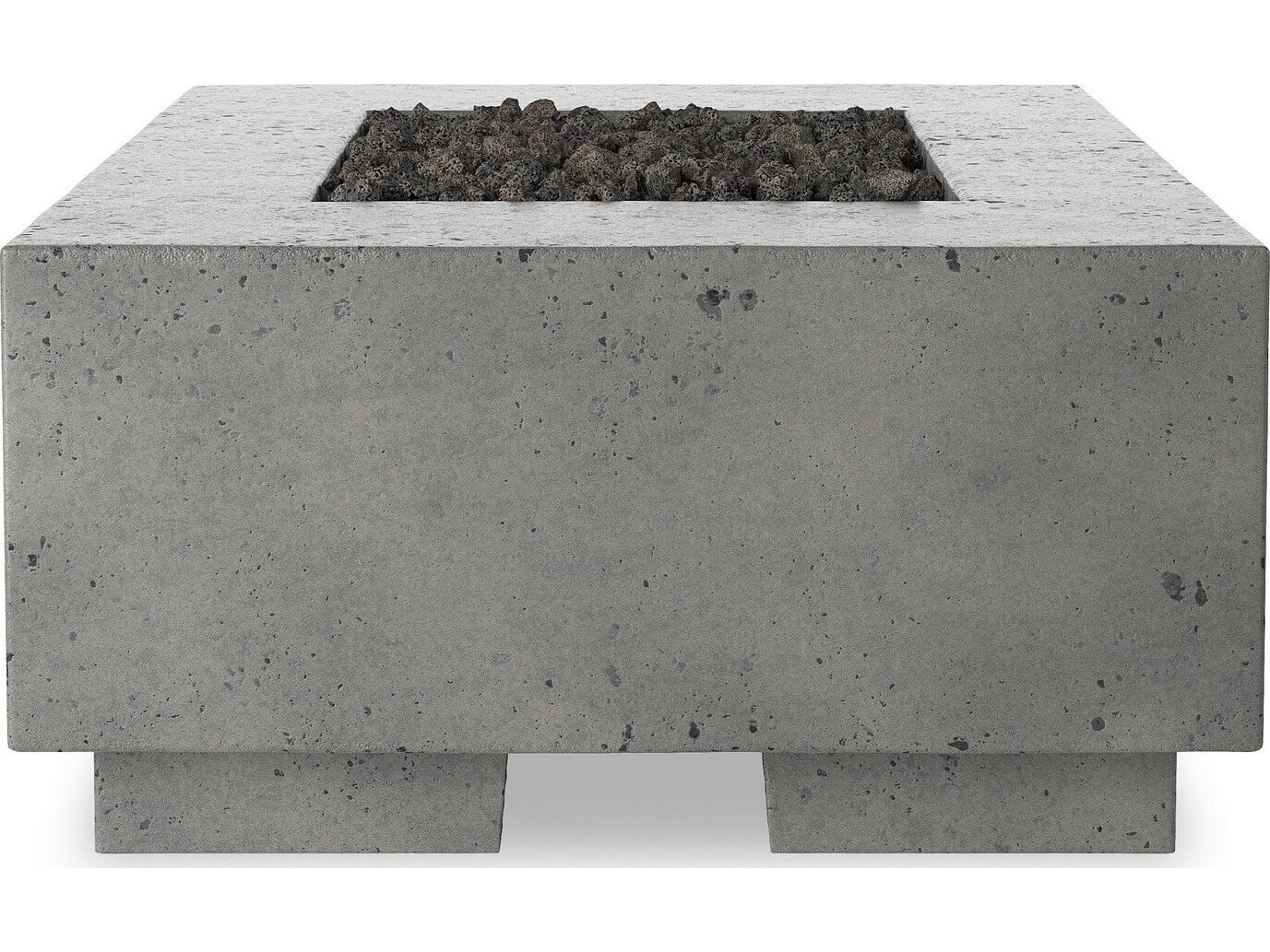 Four Hands Outdoor Falco Kenton Pewter Concrete 62" x 32" Rectangular Fire Pit Table