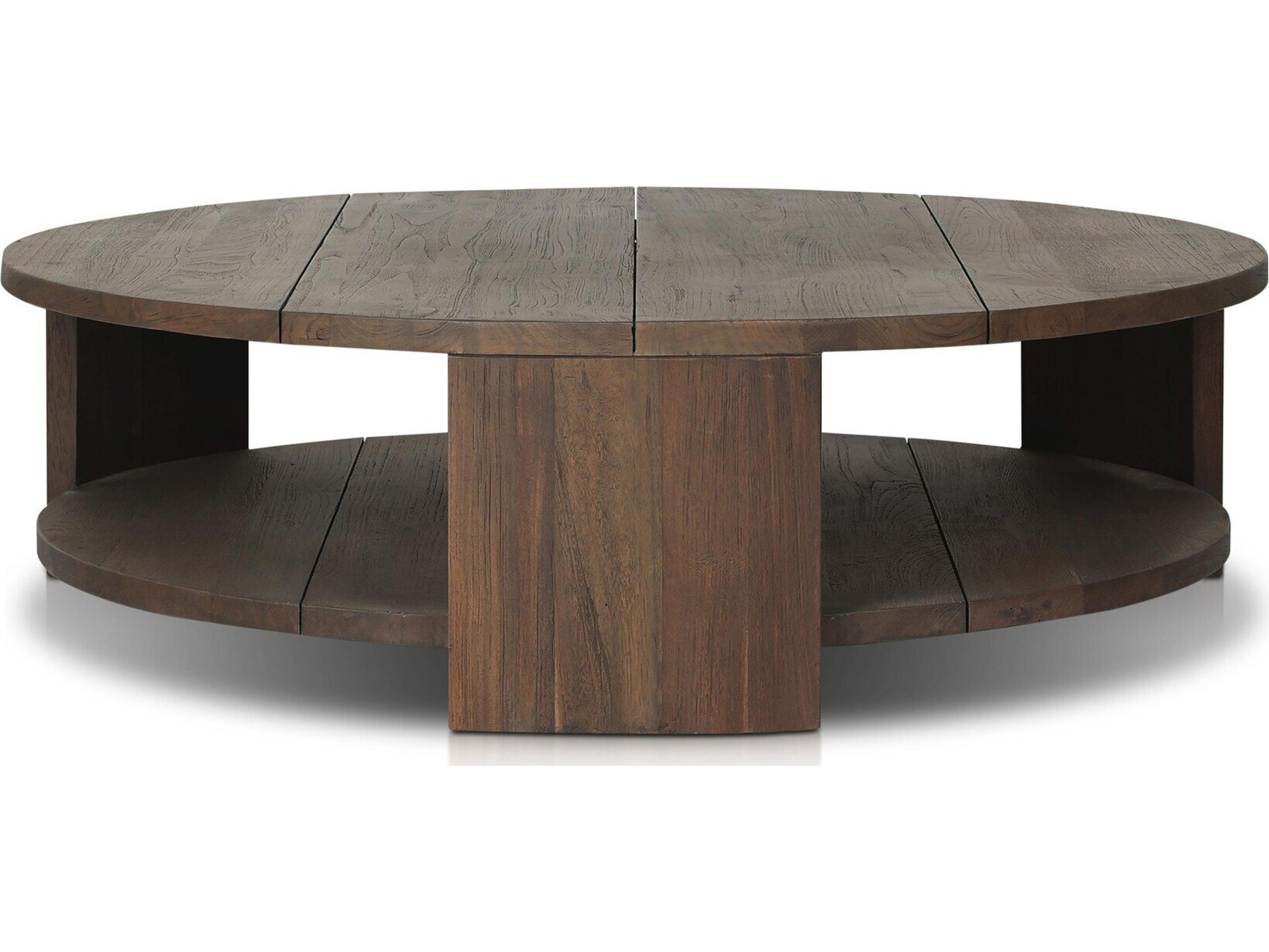 Luxecor Globetrotter Outdoor Roca Round Coffee Table - Stained Heritage Brown-FSC