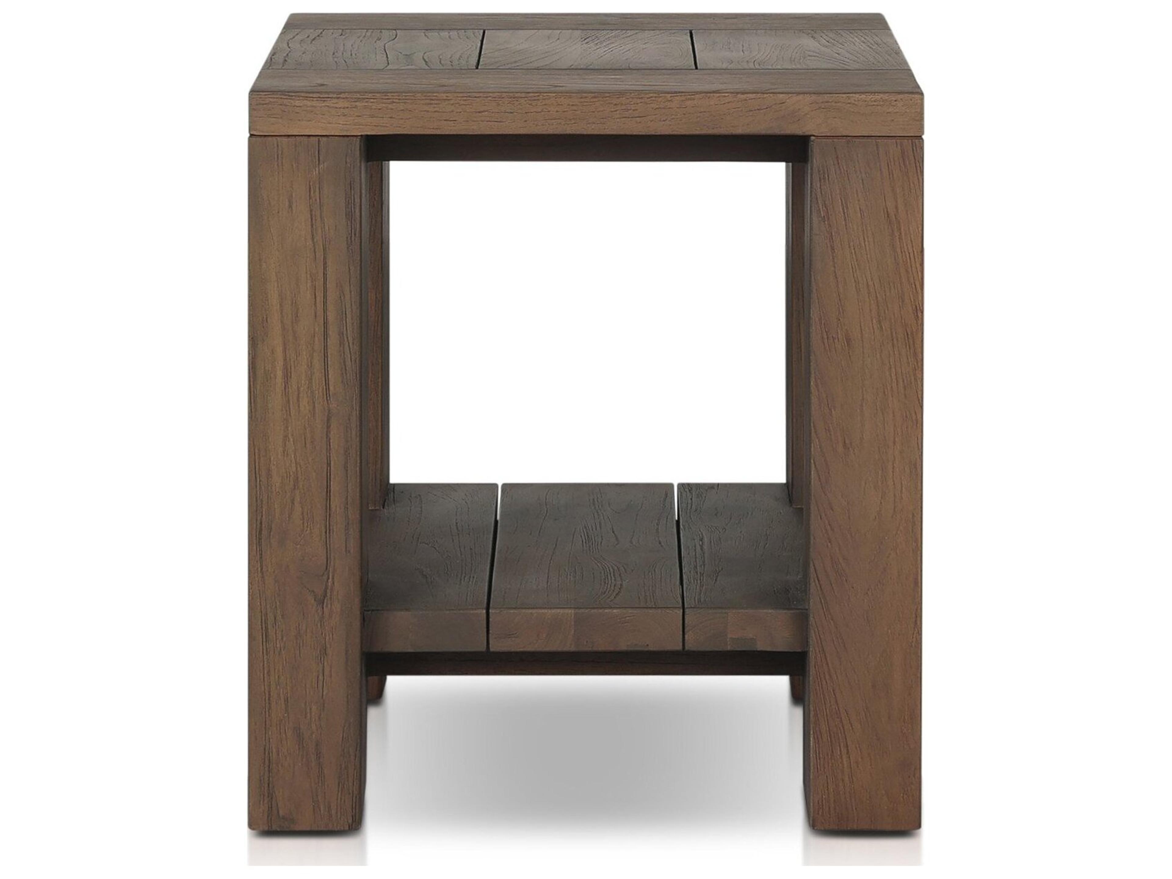 Luxecor Globetrotter Outdoor Roca End Table - Stained Heritage Brown-FSC