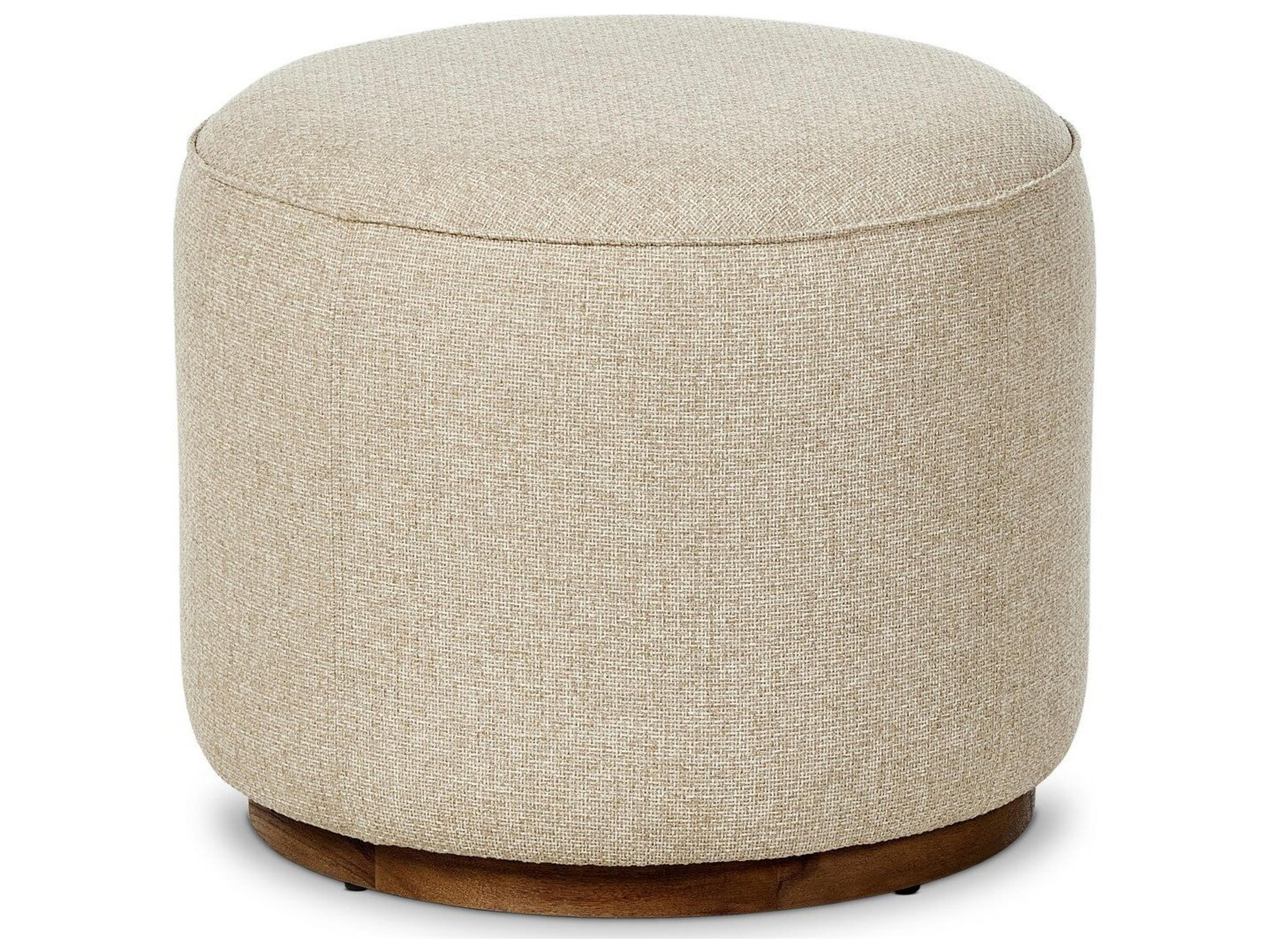 Four Hands Outdoor Garwood Sinclair Teak Cushion Ottoman in Hayes Cream