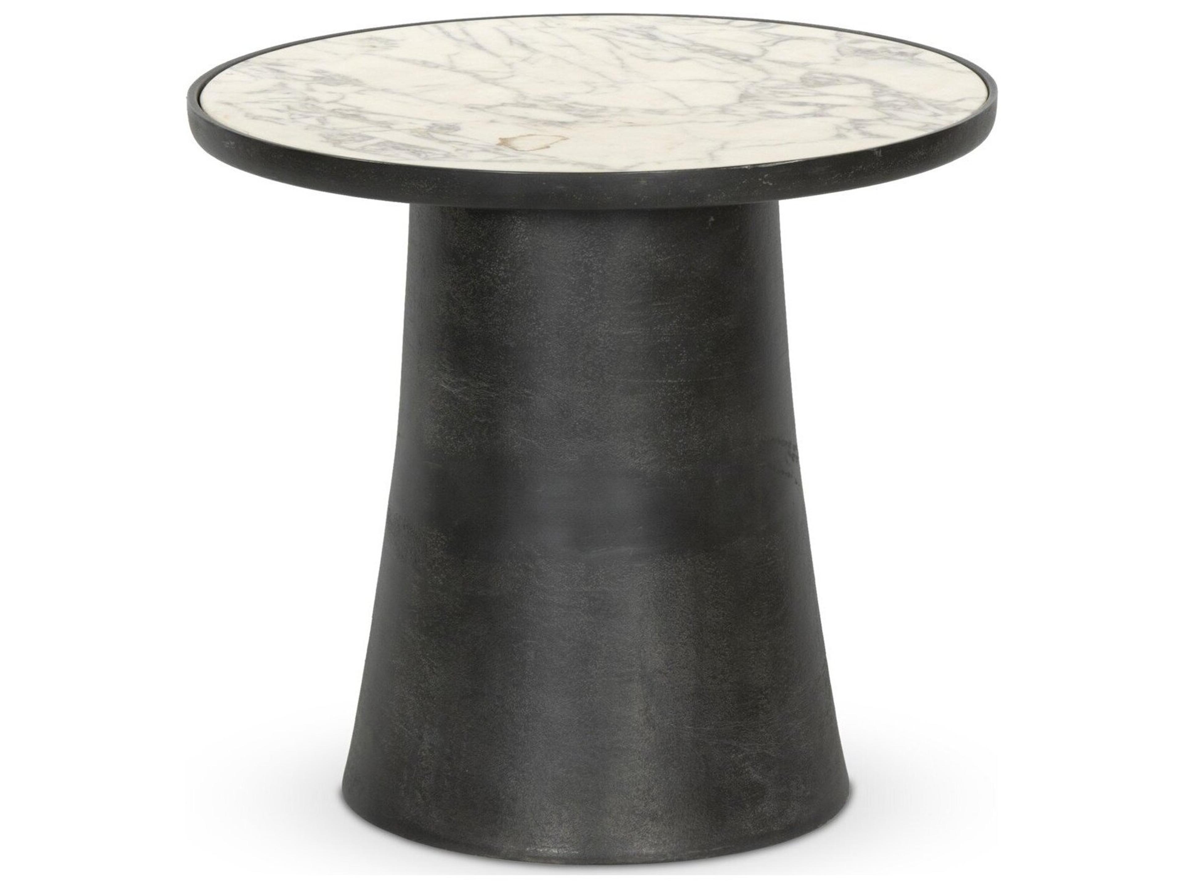 Four Hands Outdoor Marlow Balboa Aged Grey Aluminum 22.5" Round End Table