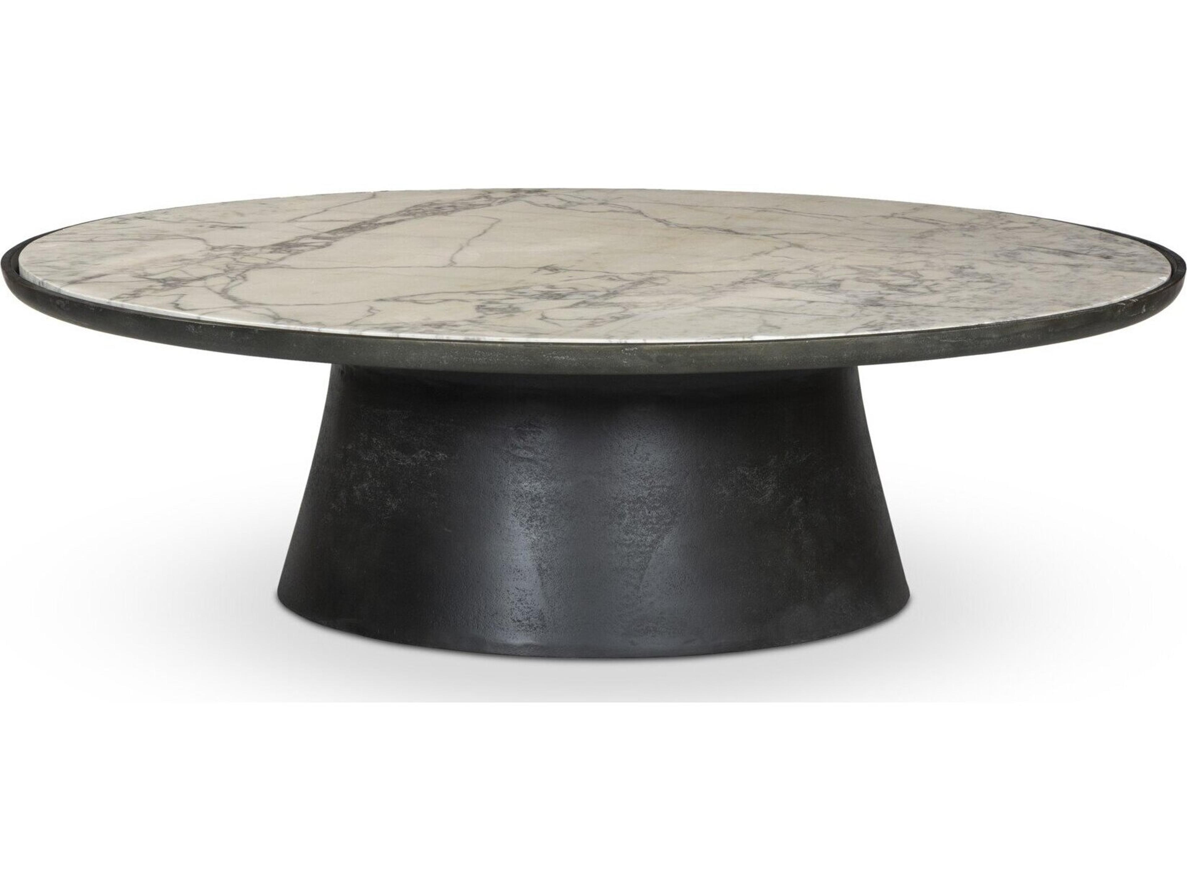 Marlow Balboa Aged Grey Aluminum 55" Round Coffee Table