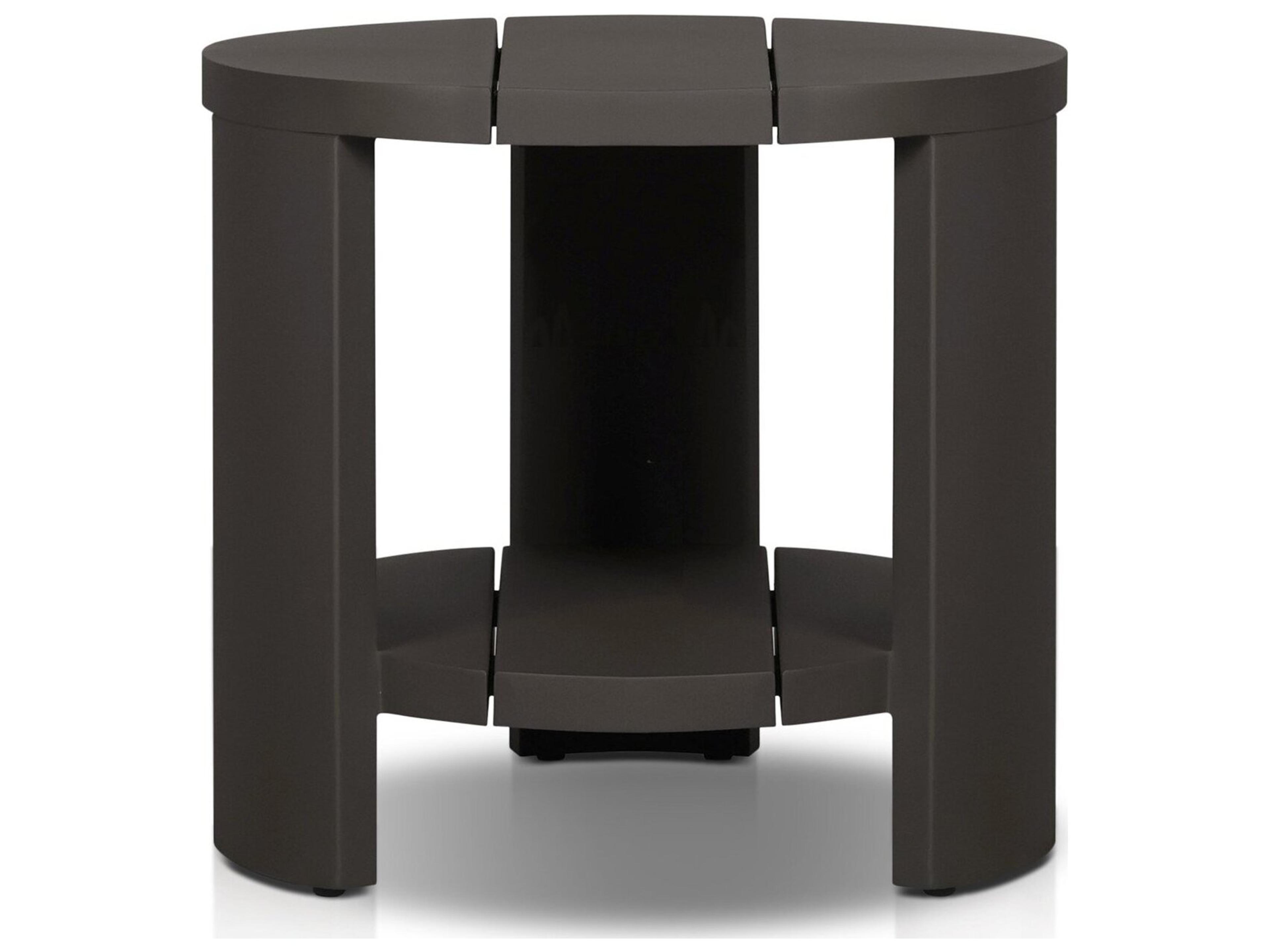 Four Hands Outdoor Garwood Roca Round Metal End Table - Bronze