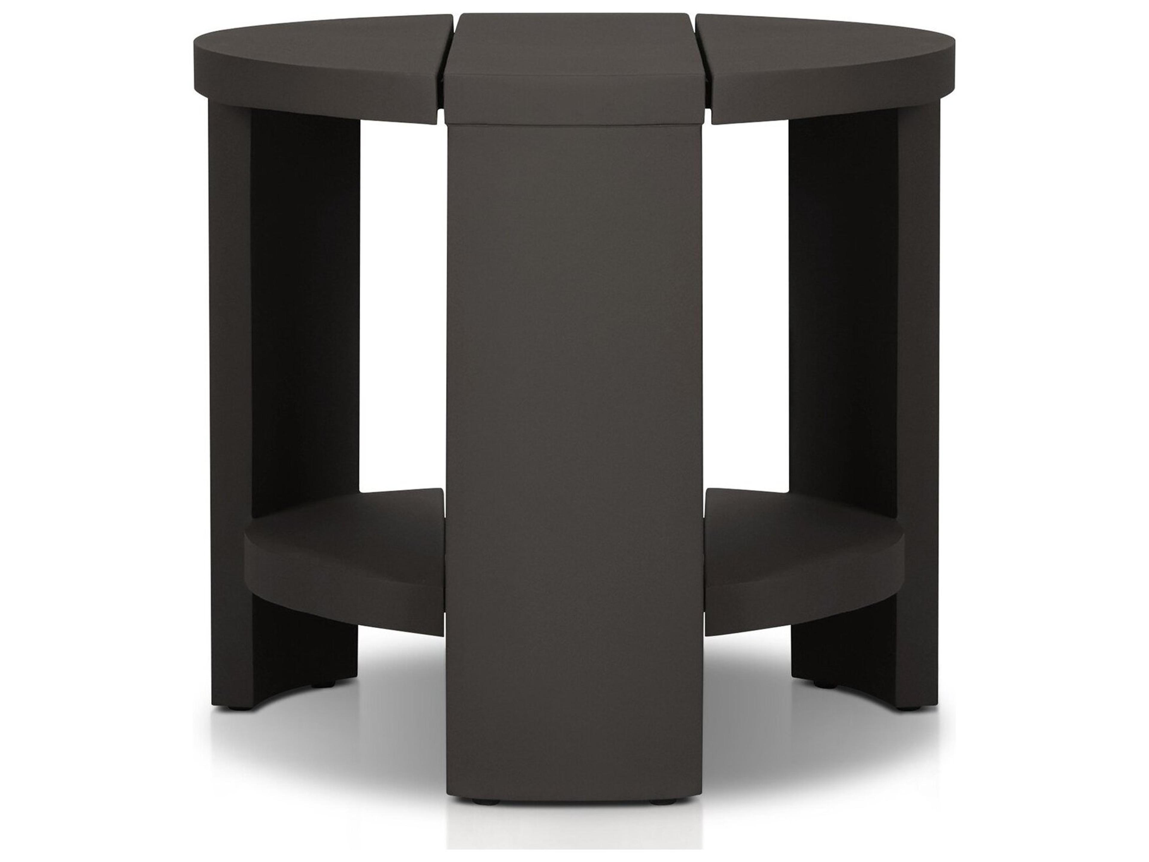 Luxecor Globetrotter Outdoor Roca Round Metal End Table - Bronze