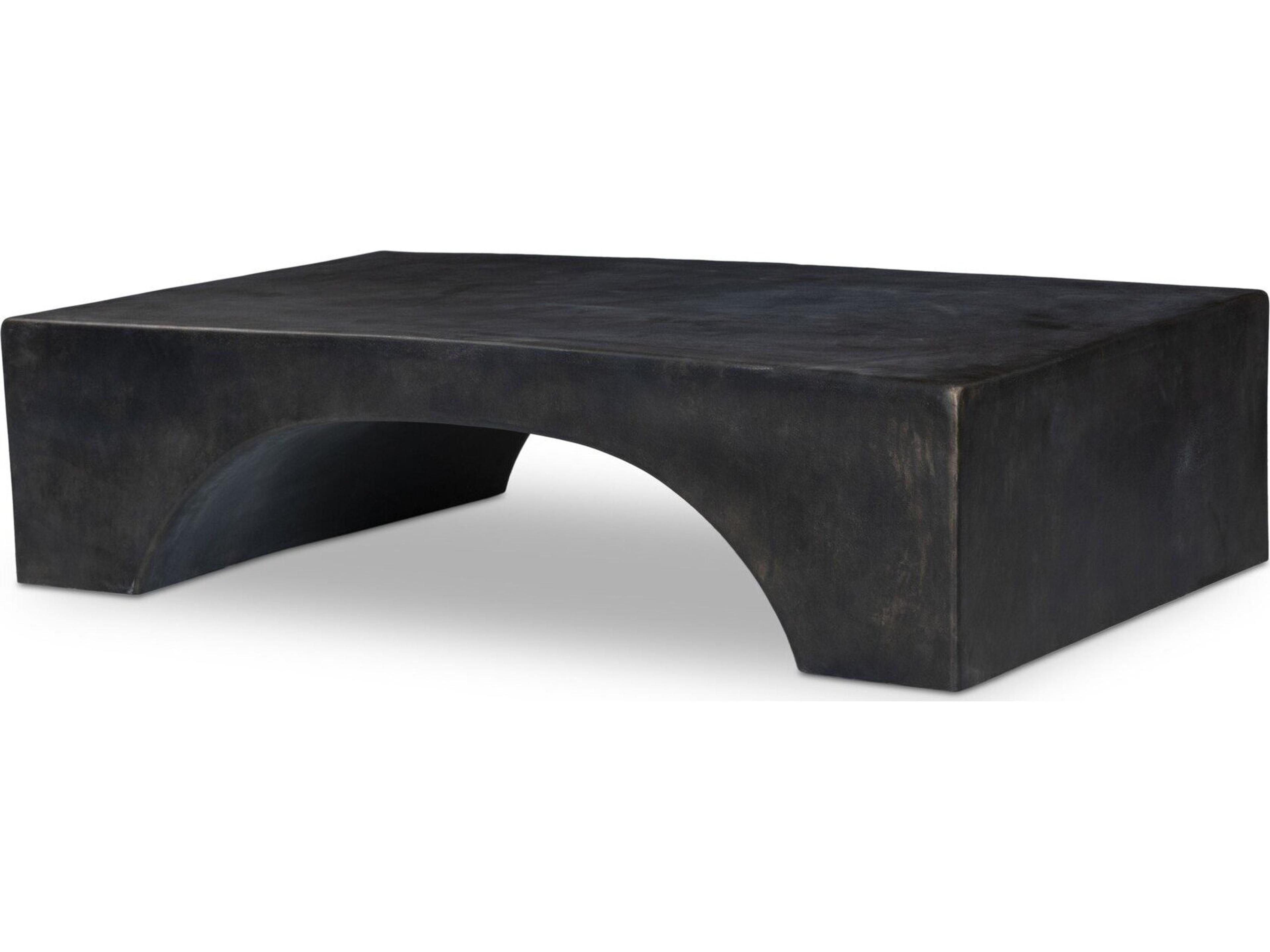 Four Hands Outdoor Marlow Palumbo Distressed Bronze Aluminum 60" x 35" Rectangular Coffee Table