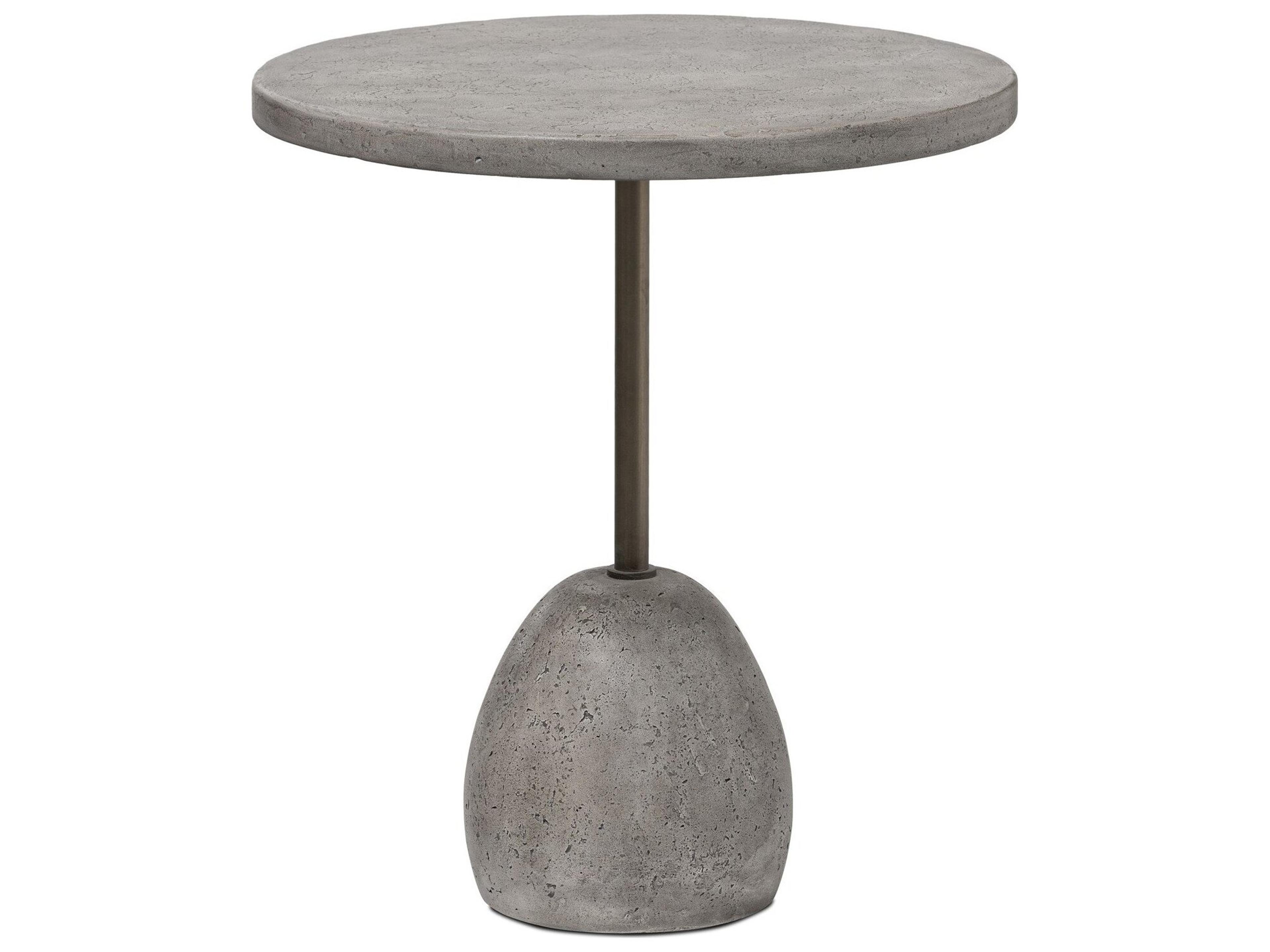 Four Hands Outdoor Chandler Aged Smoke Concrete Emens 18" Round End Table