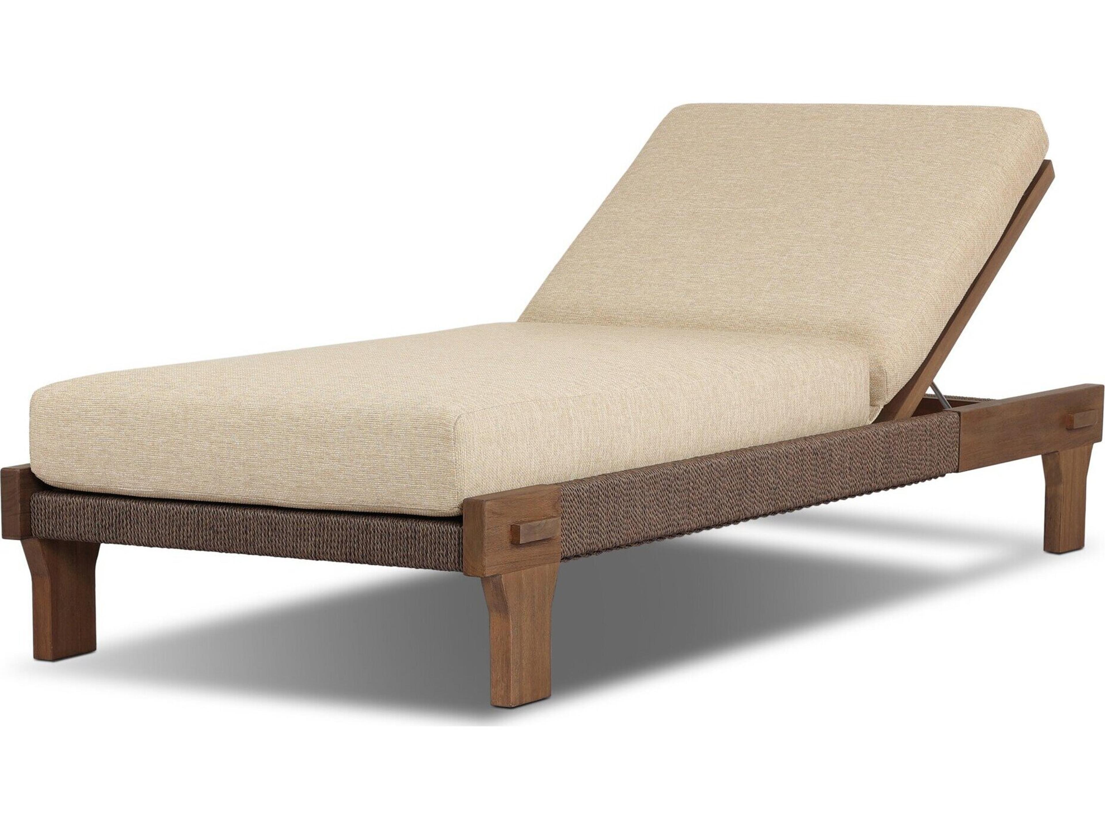 Four Hands Outdoor Duvall Moxie Teak Cushion Chaise Lounge