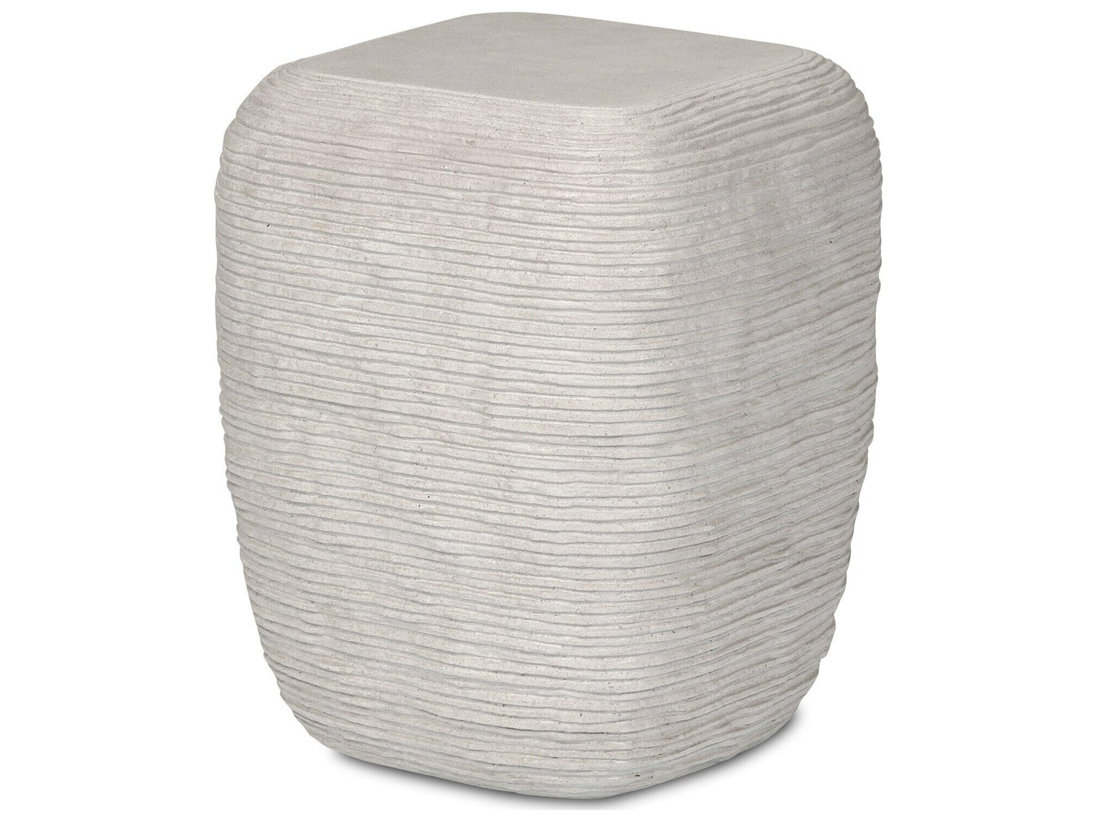 Four Hands Outdoor Thayer Smooth Lunar Concrete Square End Table