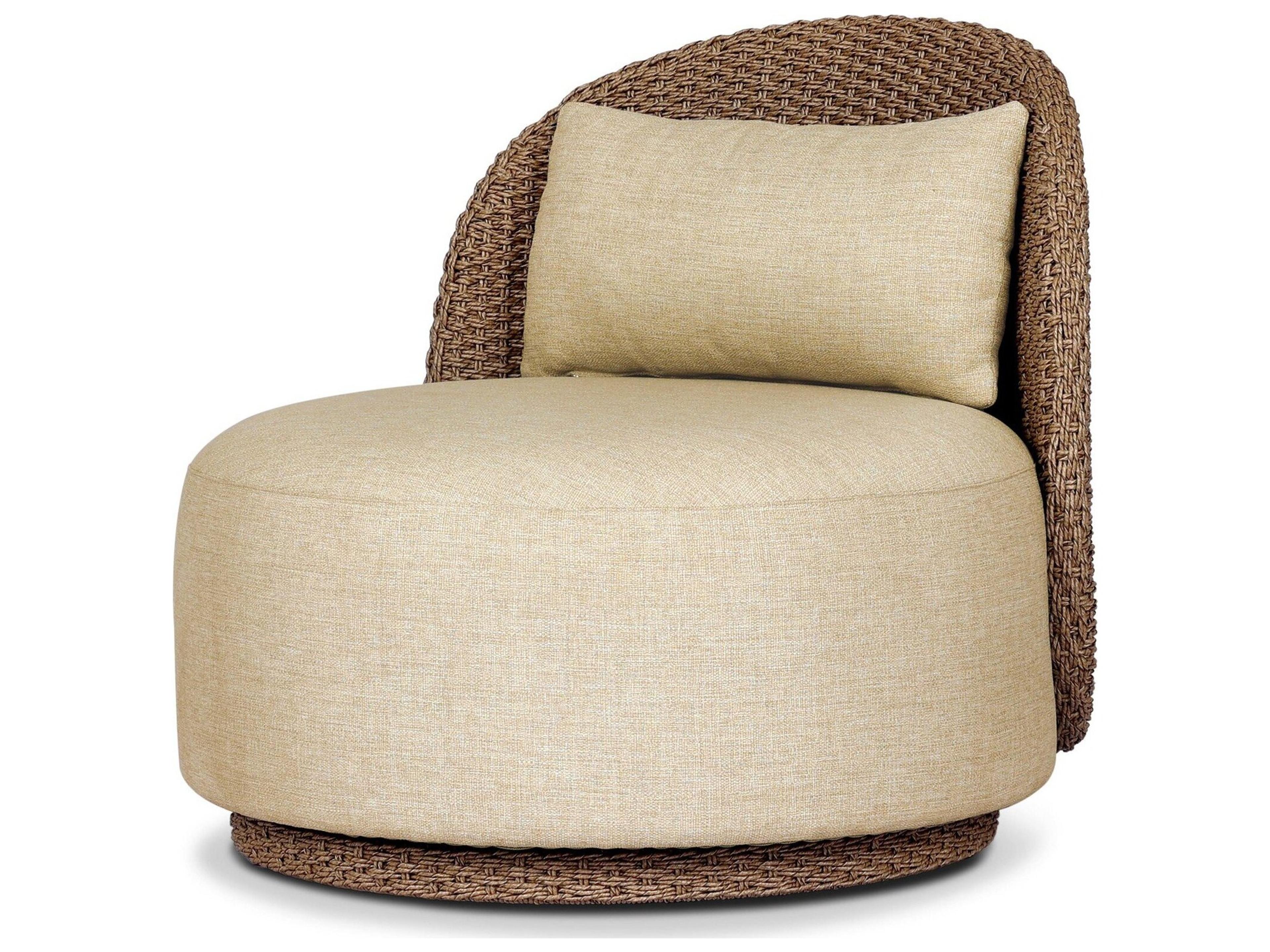 Four Hands Outdoor Quaid Outdoor Woven Swivel Chair Alessi Buff