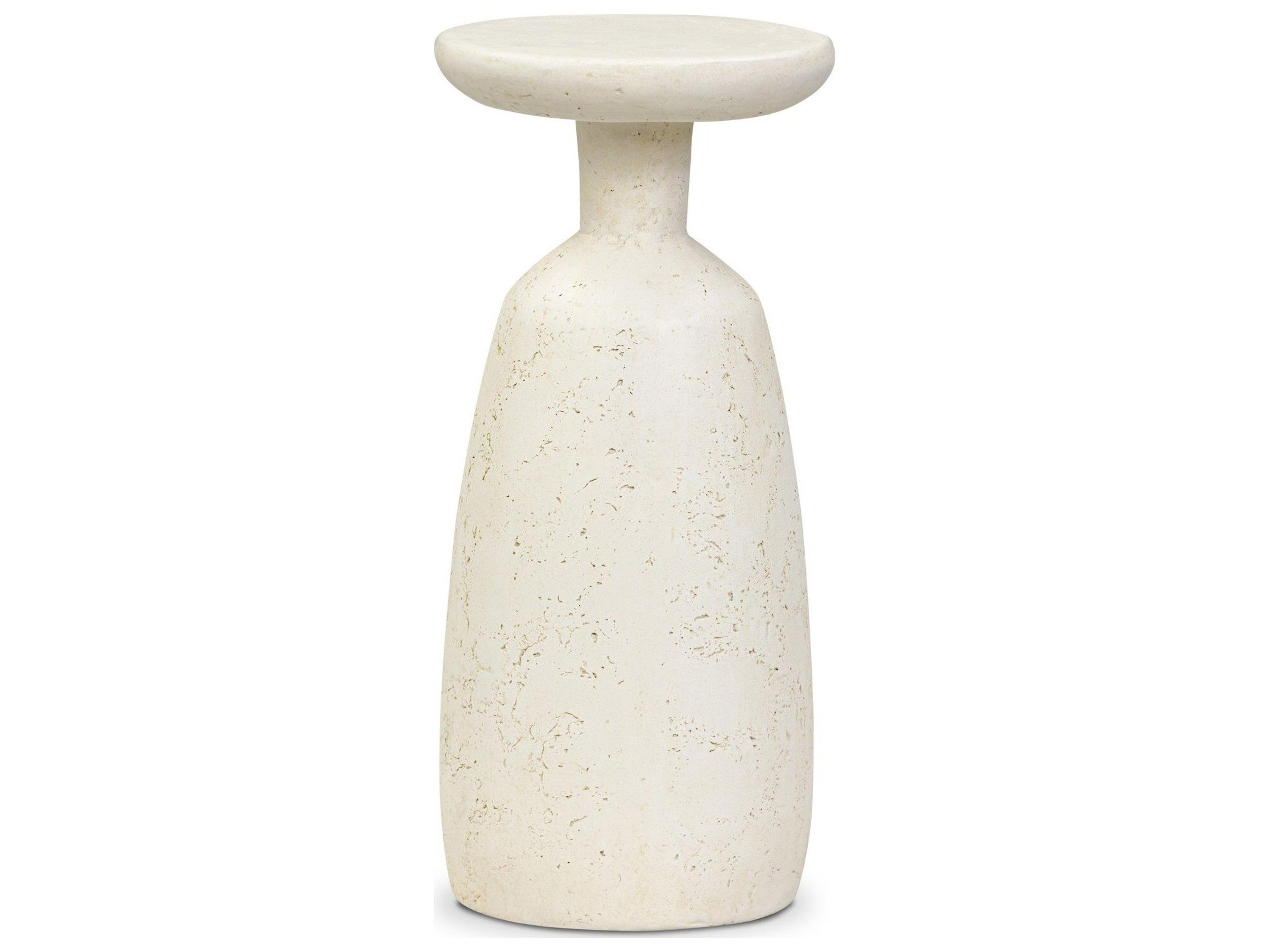 Four Hands Outdoor Ramara Outdoor Nesting End Table Aged White Concrete