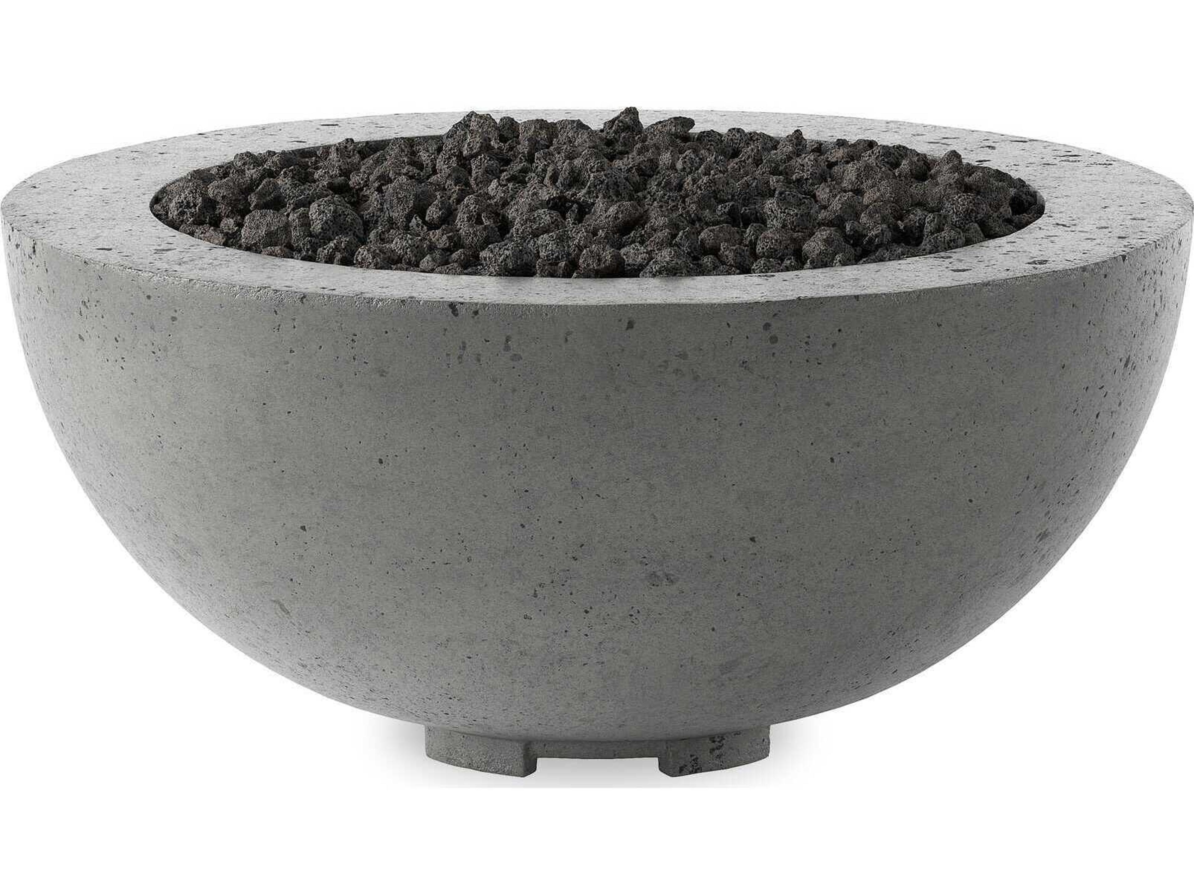 Four Hands Outdoor Falco Bronson Pewter Concrete Round Fire Pit Table