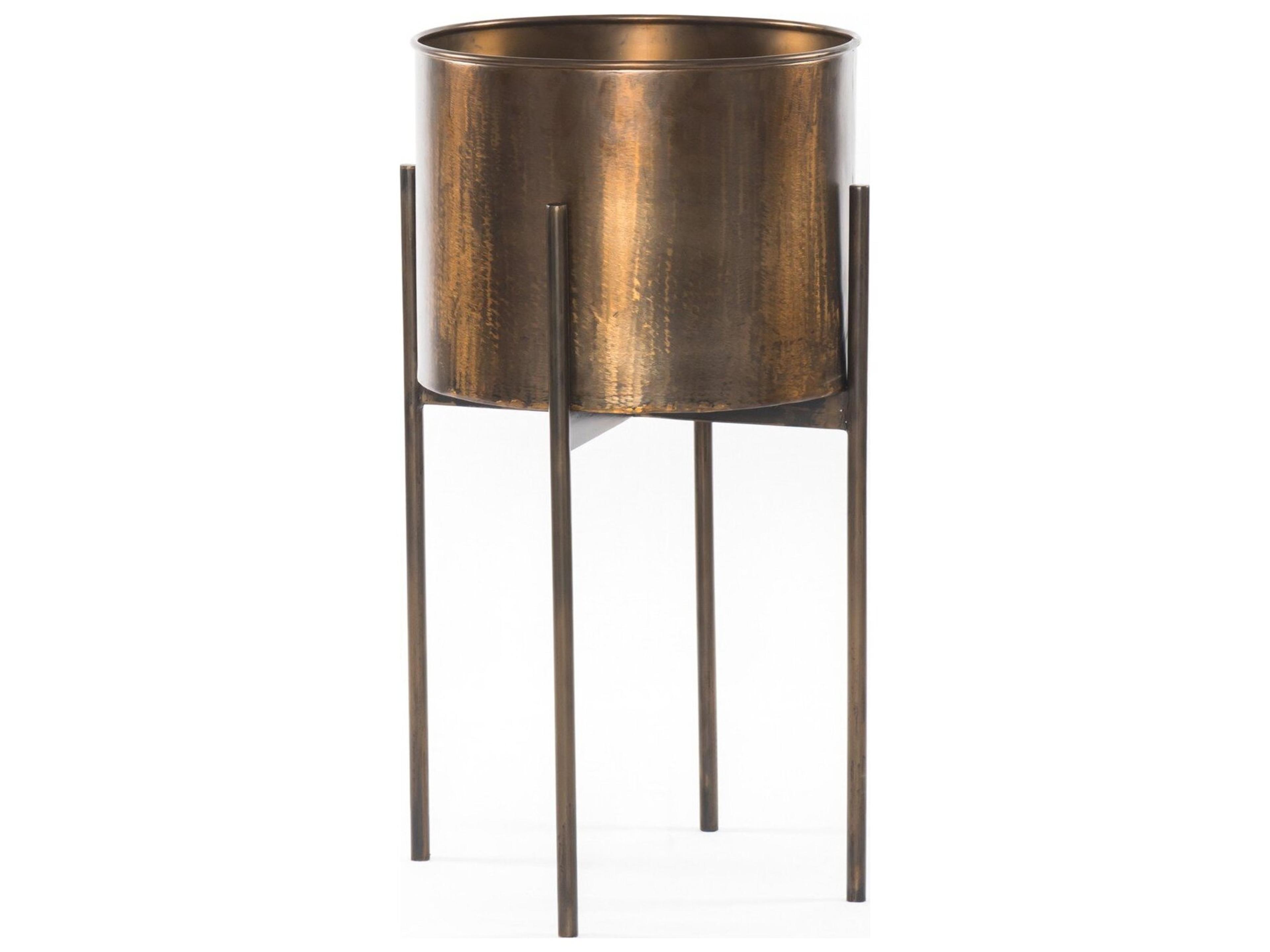 Marlow Weathered Brass Planter