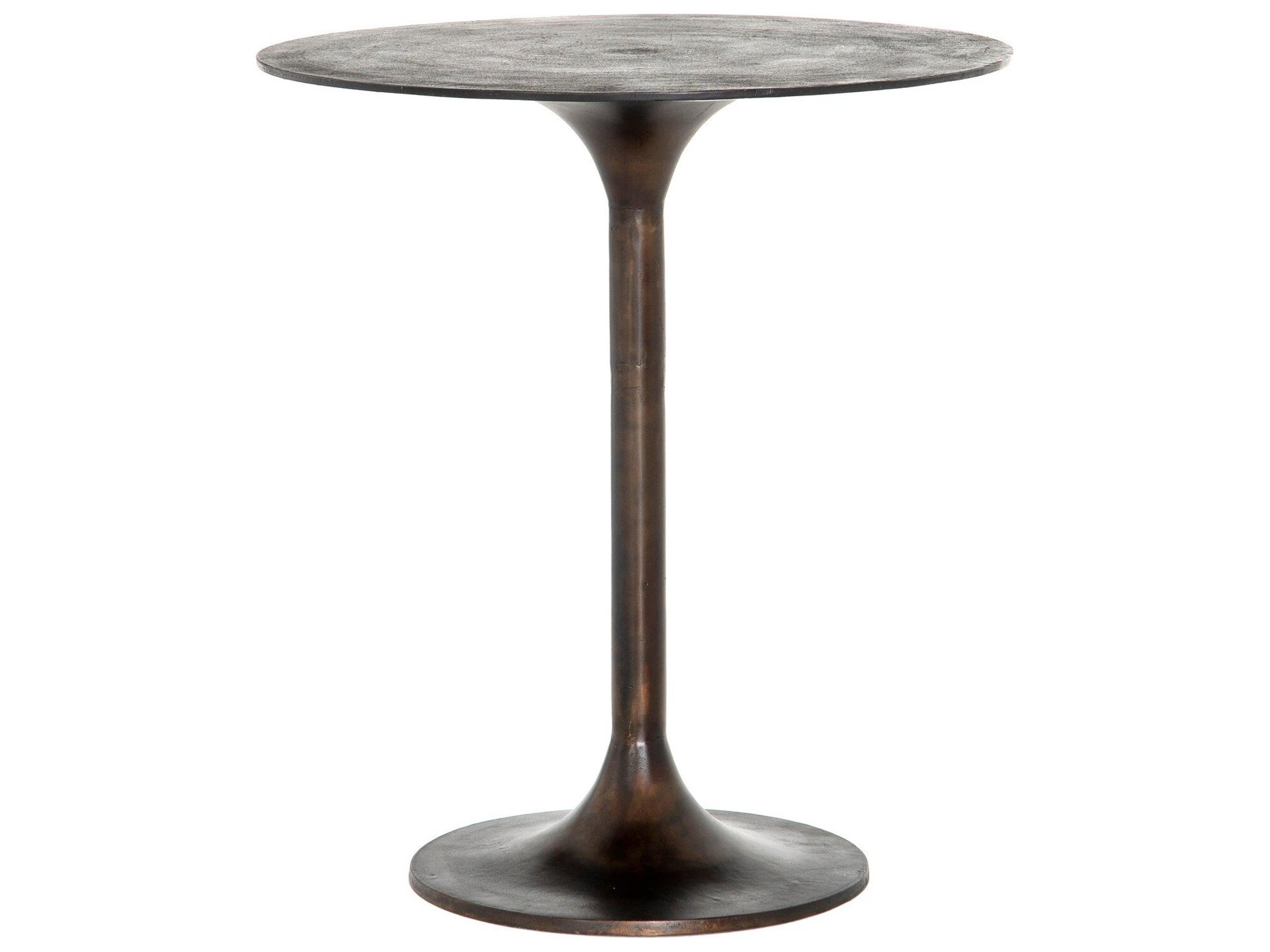 Four Hands Outdoor Marlow Antique Rust Aluminum Round Counter Table
