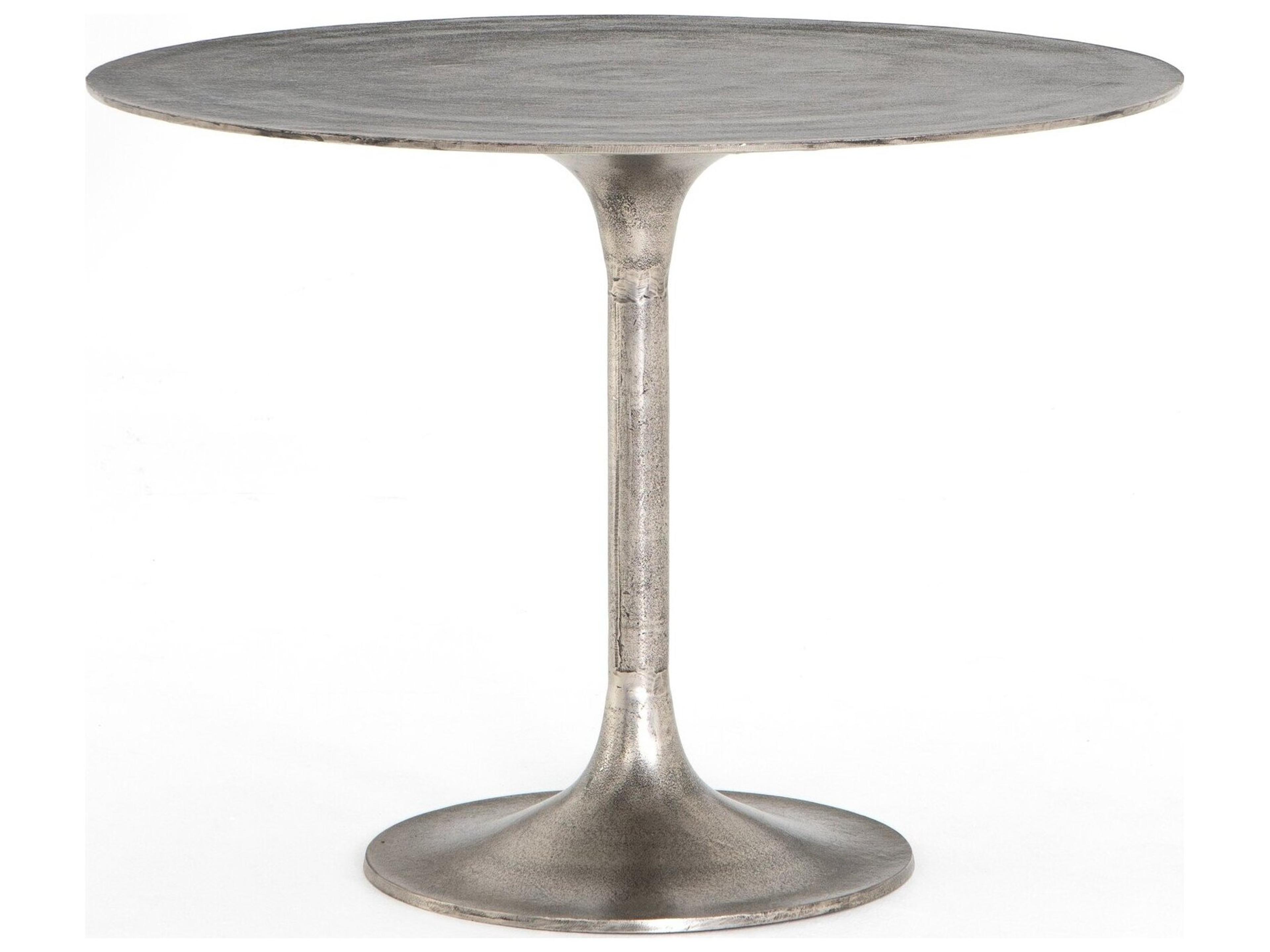Four Hands Outdoor Marlow Raw Antique Nickel Aluminum Round Bistro Table