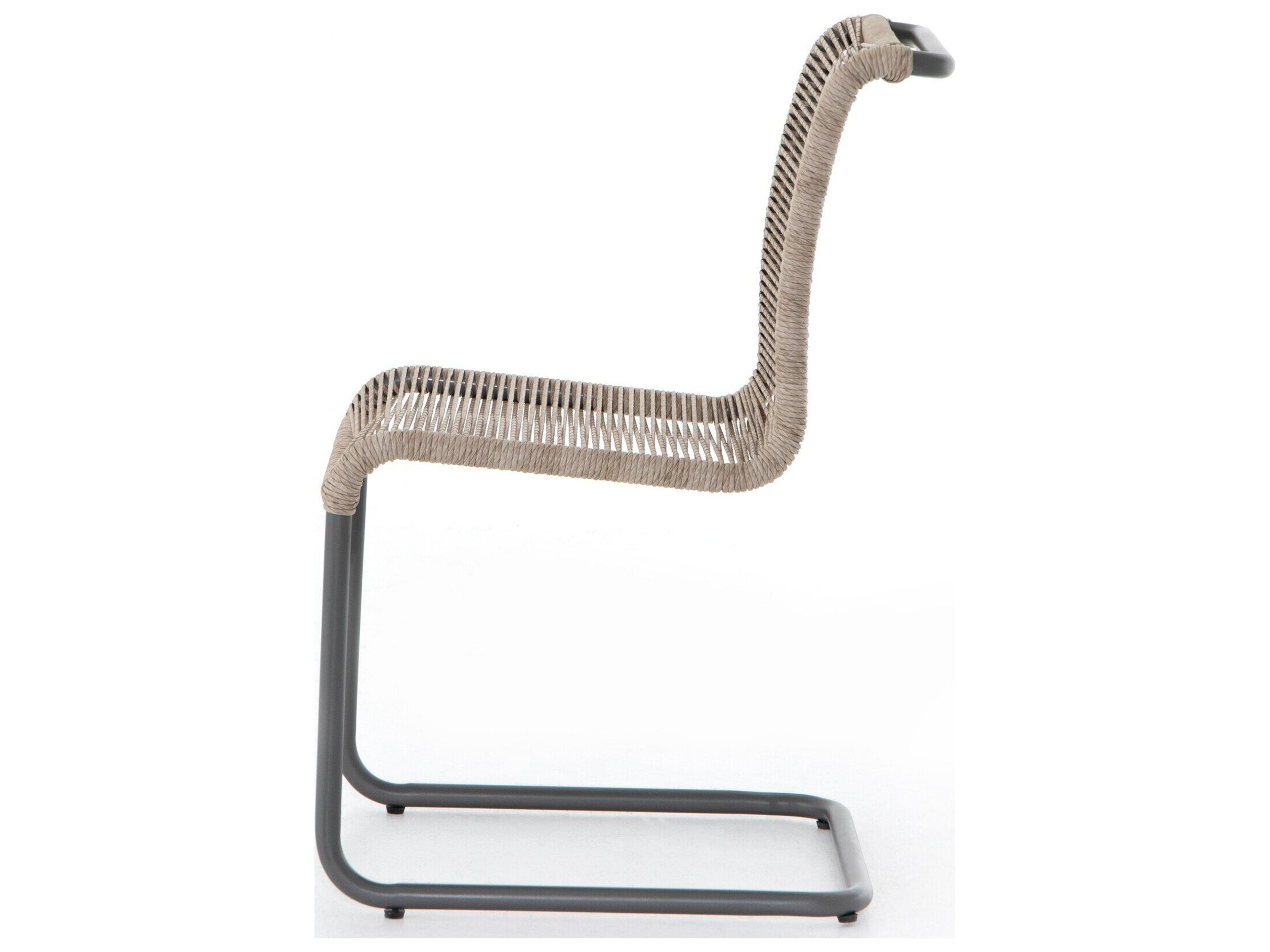 Four Hands Outdoor Grass Roots Gunmetal / Vintage White Polypropylene Dining Chair