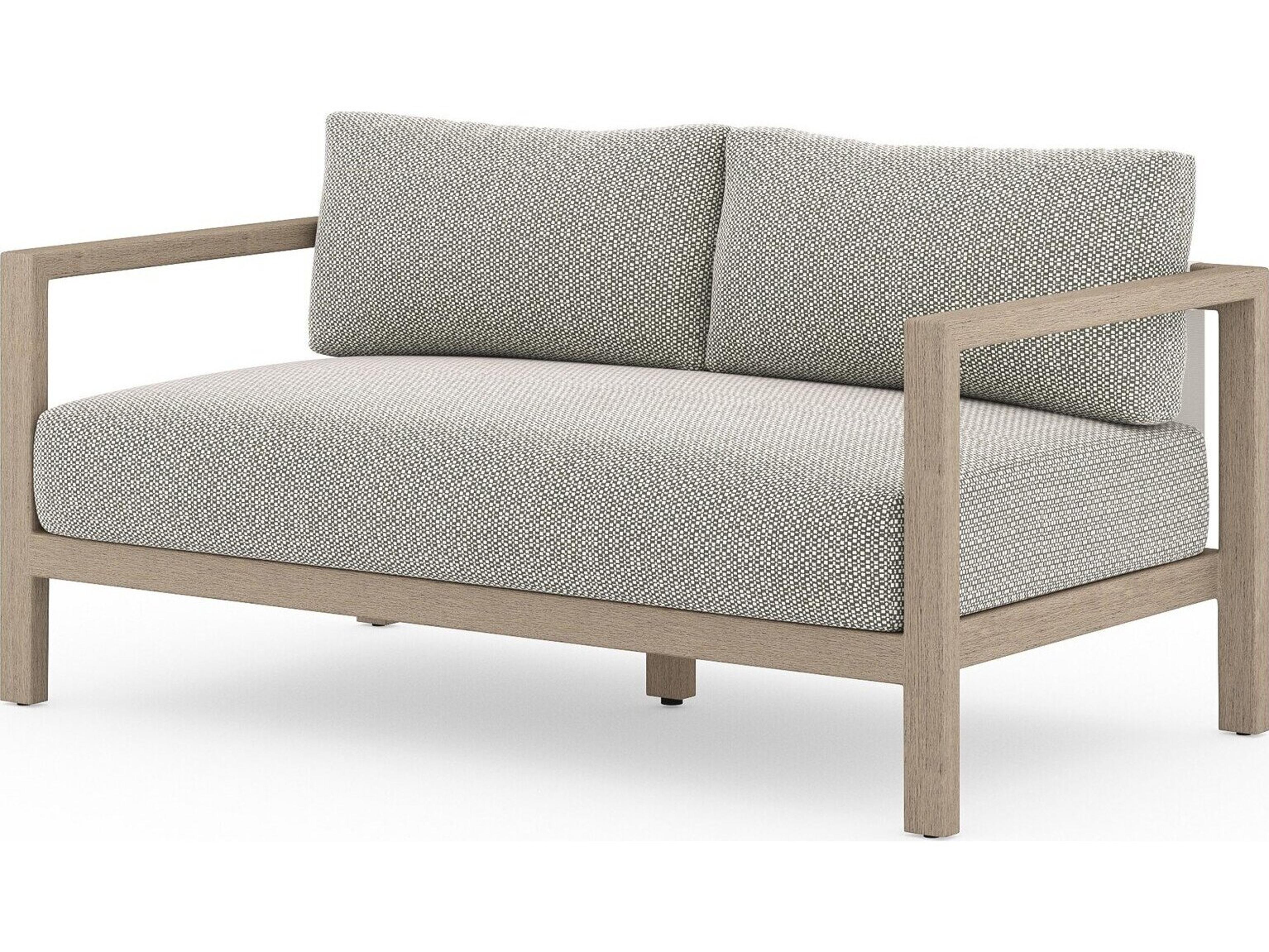 Four Hands Outdoor Solano Sherwood  Sofa-93-Brown/Stone Gr