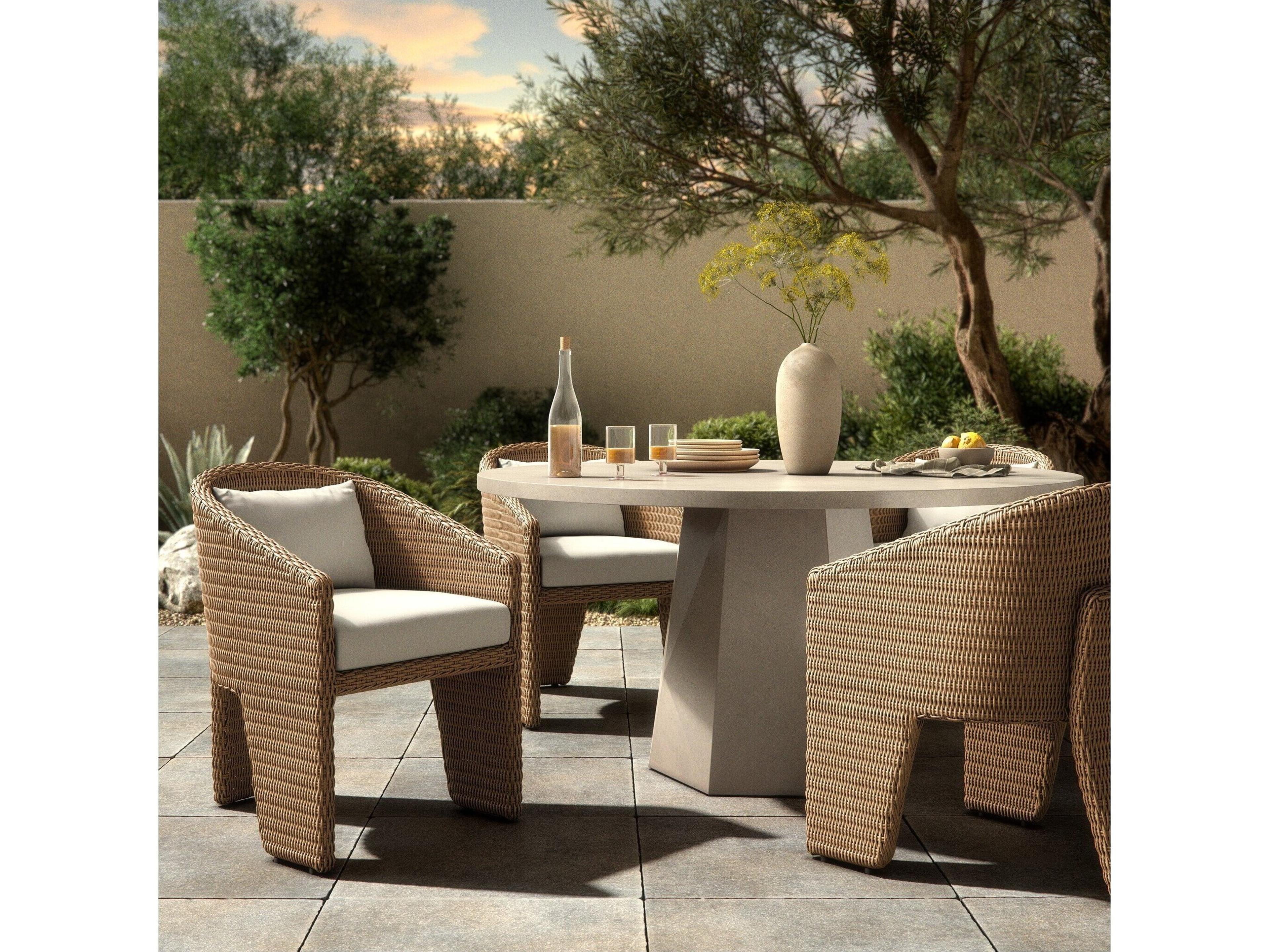 Four Hands Outdoor Providence Wicker Cushion Dining Set
