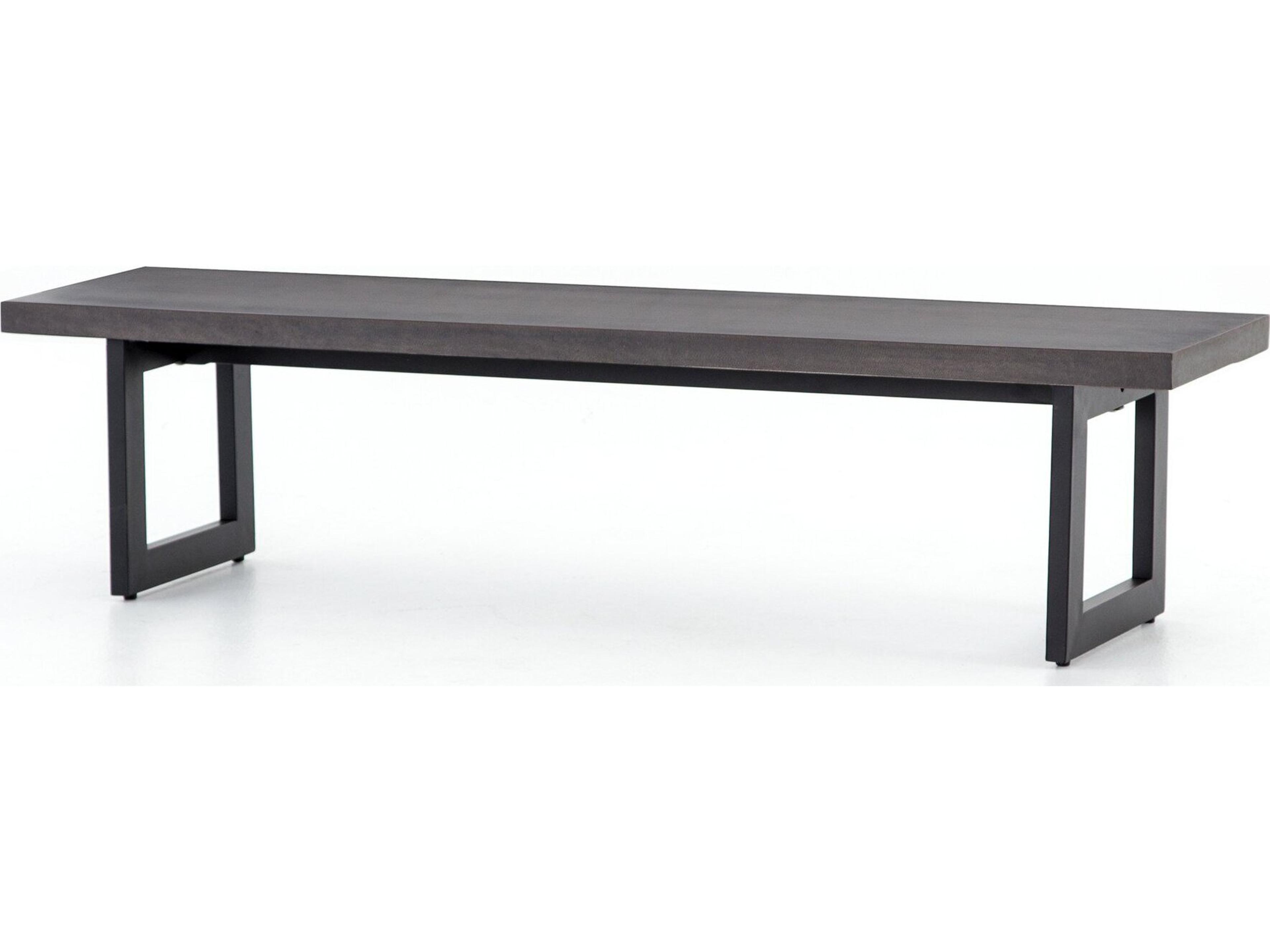 Four Hands Outdoor Constantine Black / Lavastone Metal Bench