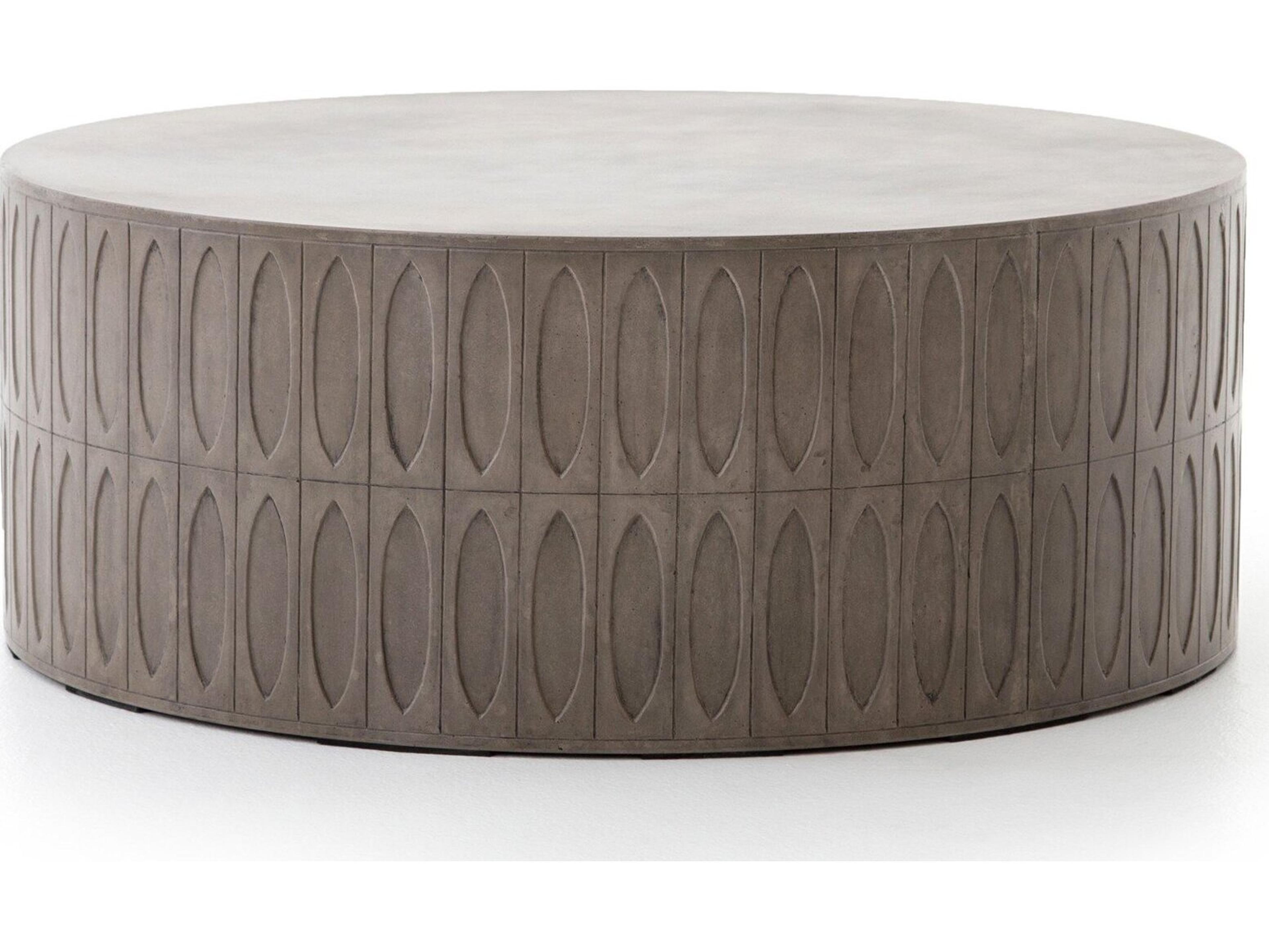 Four Hands Outdoor Thayer Grey Concrete Round Coffee Table
