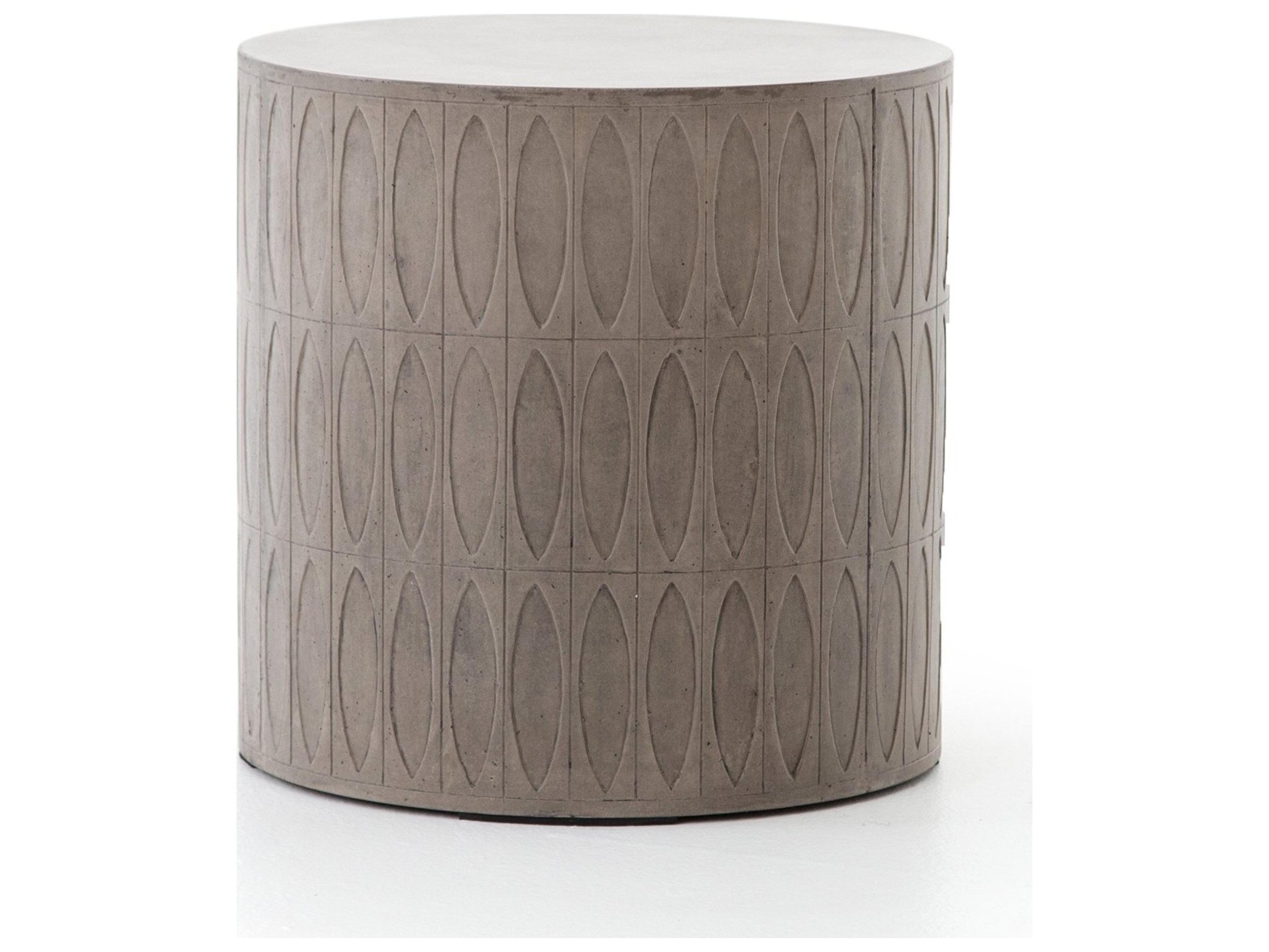 Four Hands Outdoor Thayer Grey Concrete Round End Table