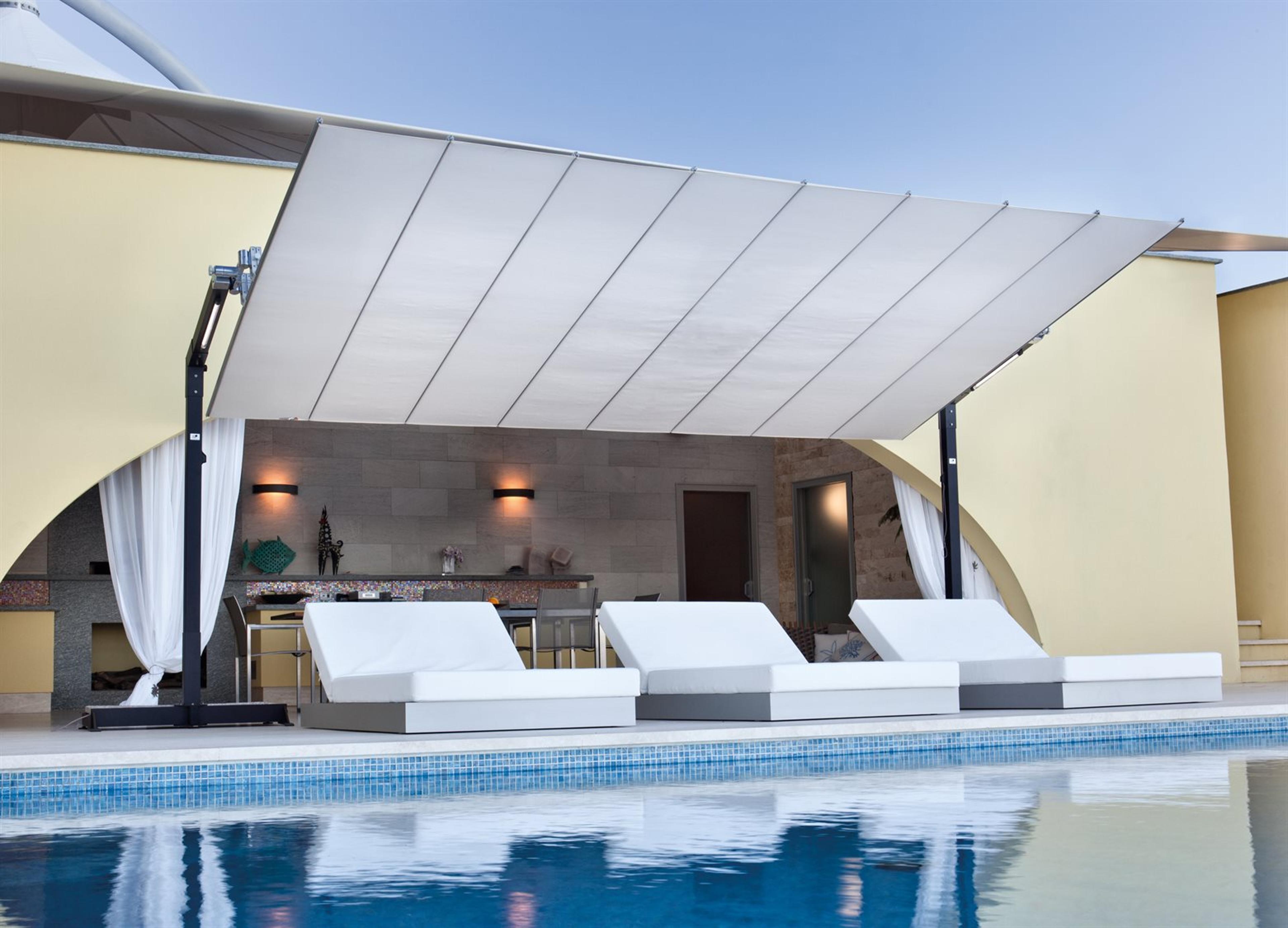 FIM Flexy Aluminum 10 x 10 Foot Rectangular Offset Outdoor Umbrella