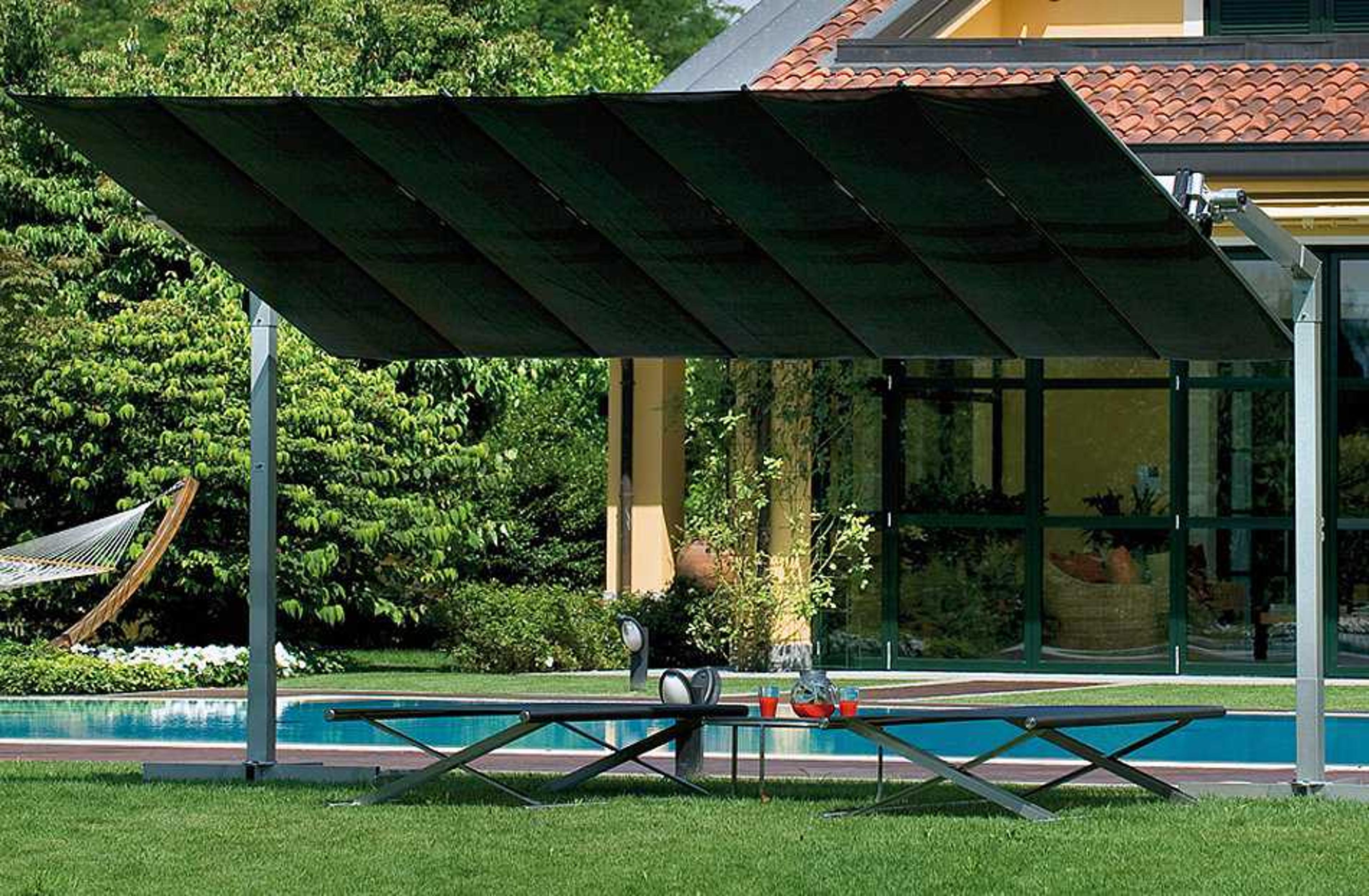 FIM Flexy Aluminum 10 x 12 Foot Rectangular Offset Outdoor Patio Umbrella