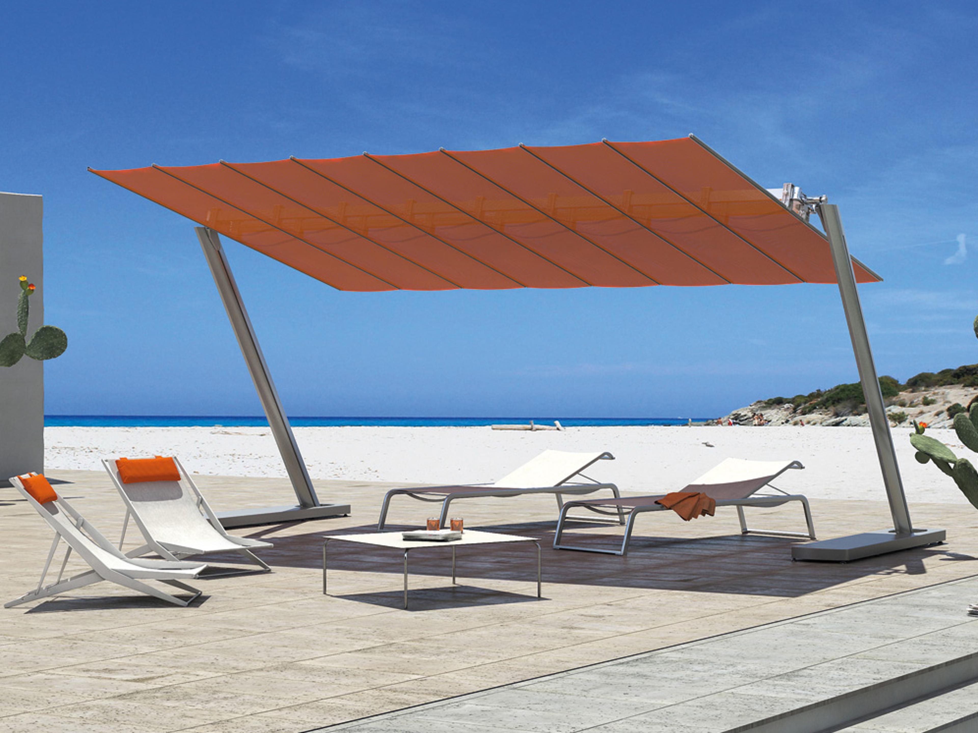 FIM Umbrellas Flexy Zen Aluminum 10 x 10 Foot Square Offset Umbrella