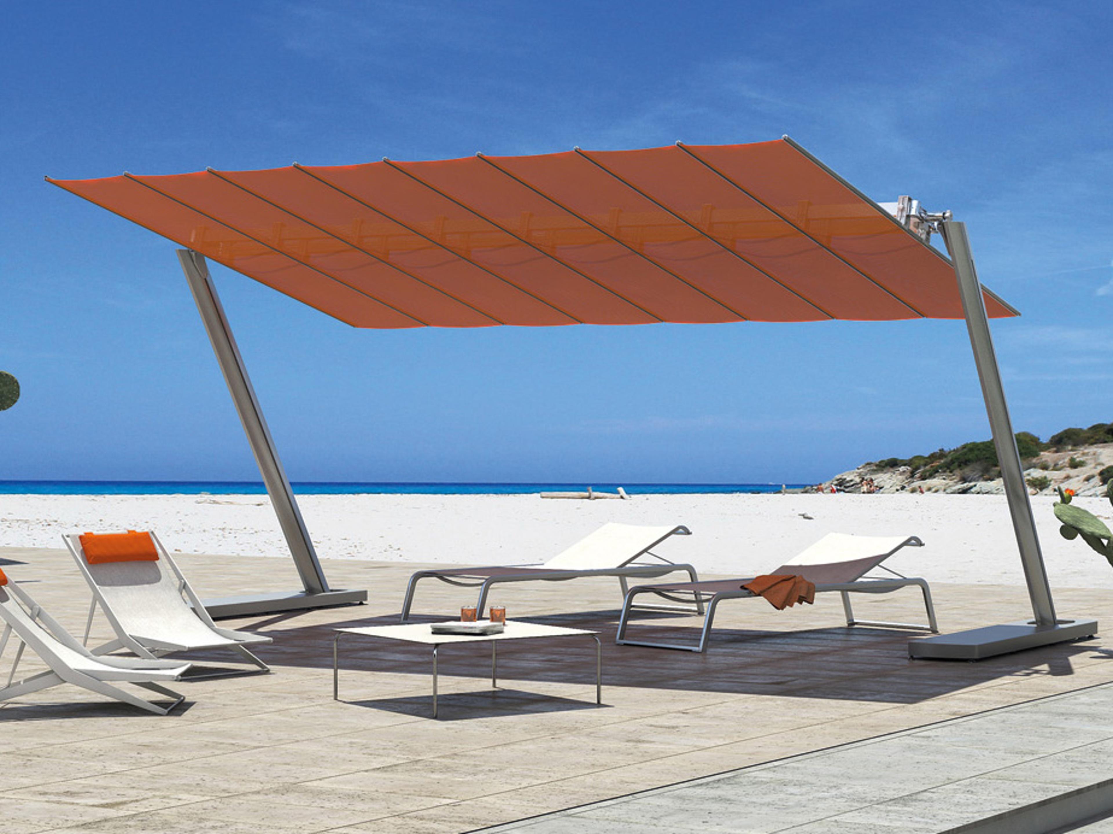 FIM Umbrellas Flexy Zen Aluminum 8 x 12 Foot Rectangular Offset Umbrella