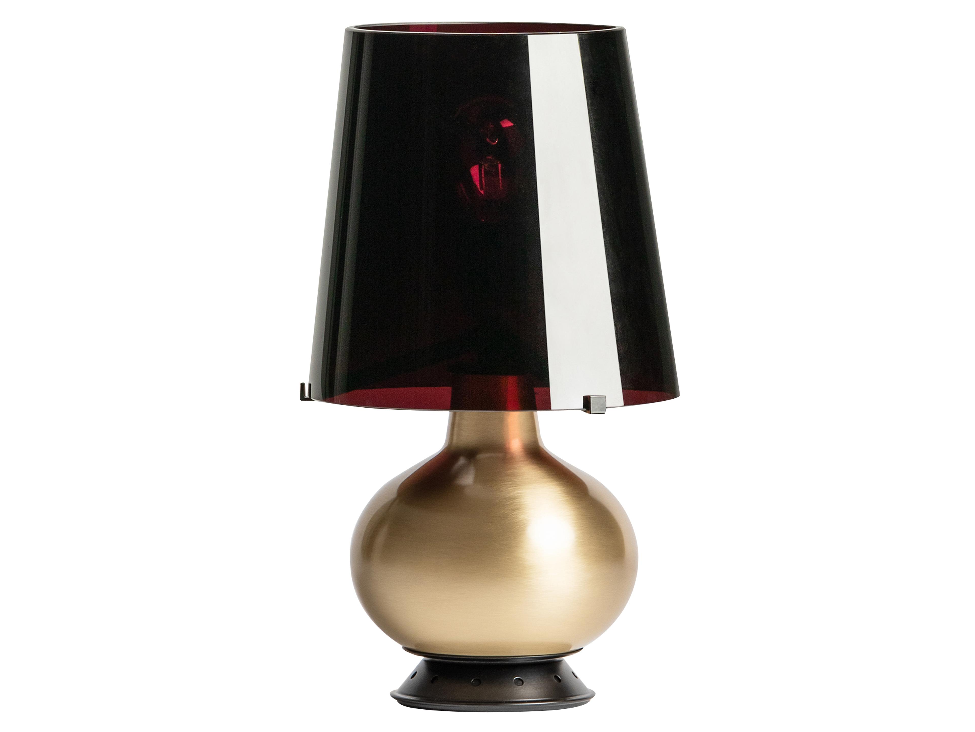 Fontana Arte Brass Black Glass Table Lamp
