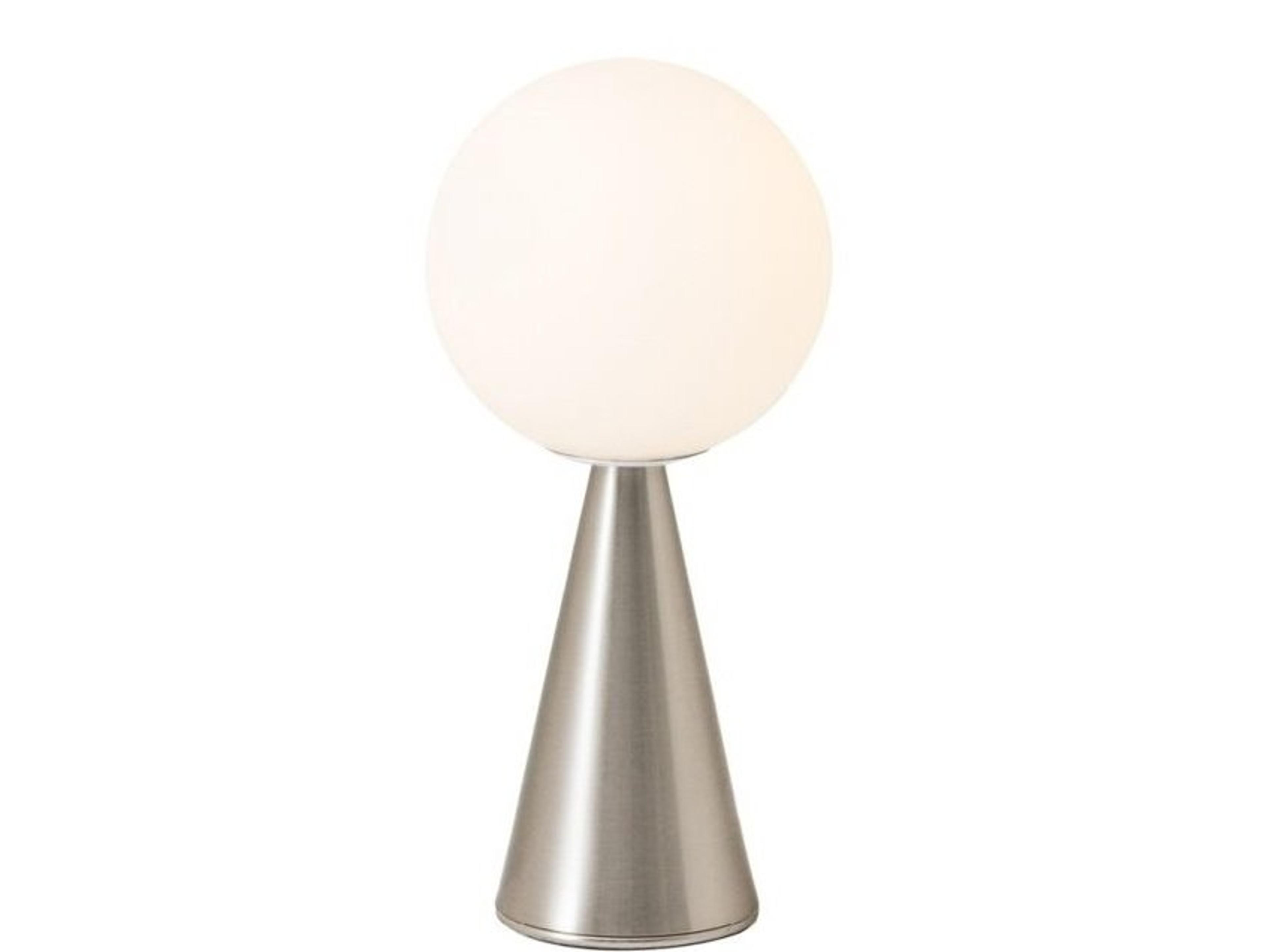 Fontana Arte Bilia Nickel White Rechargeable Table Lamp