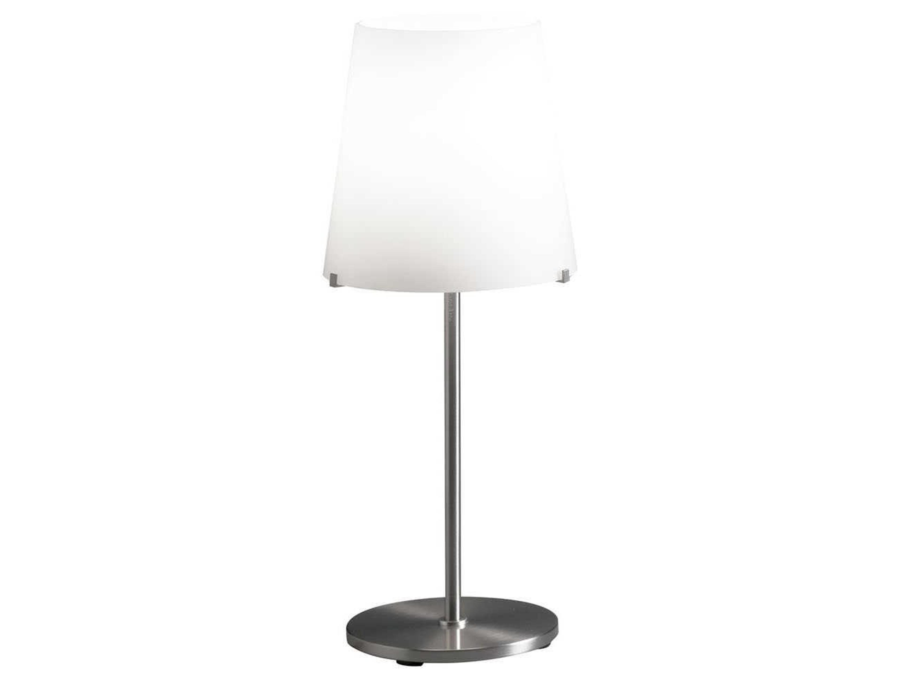 Fontana Arte 3247TA Nickel White Glass Table Lamp