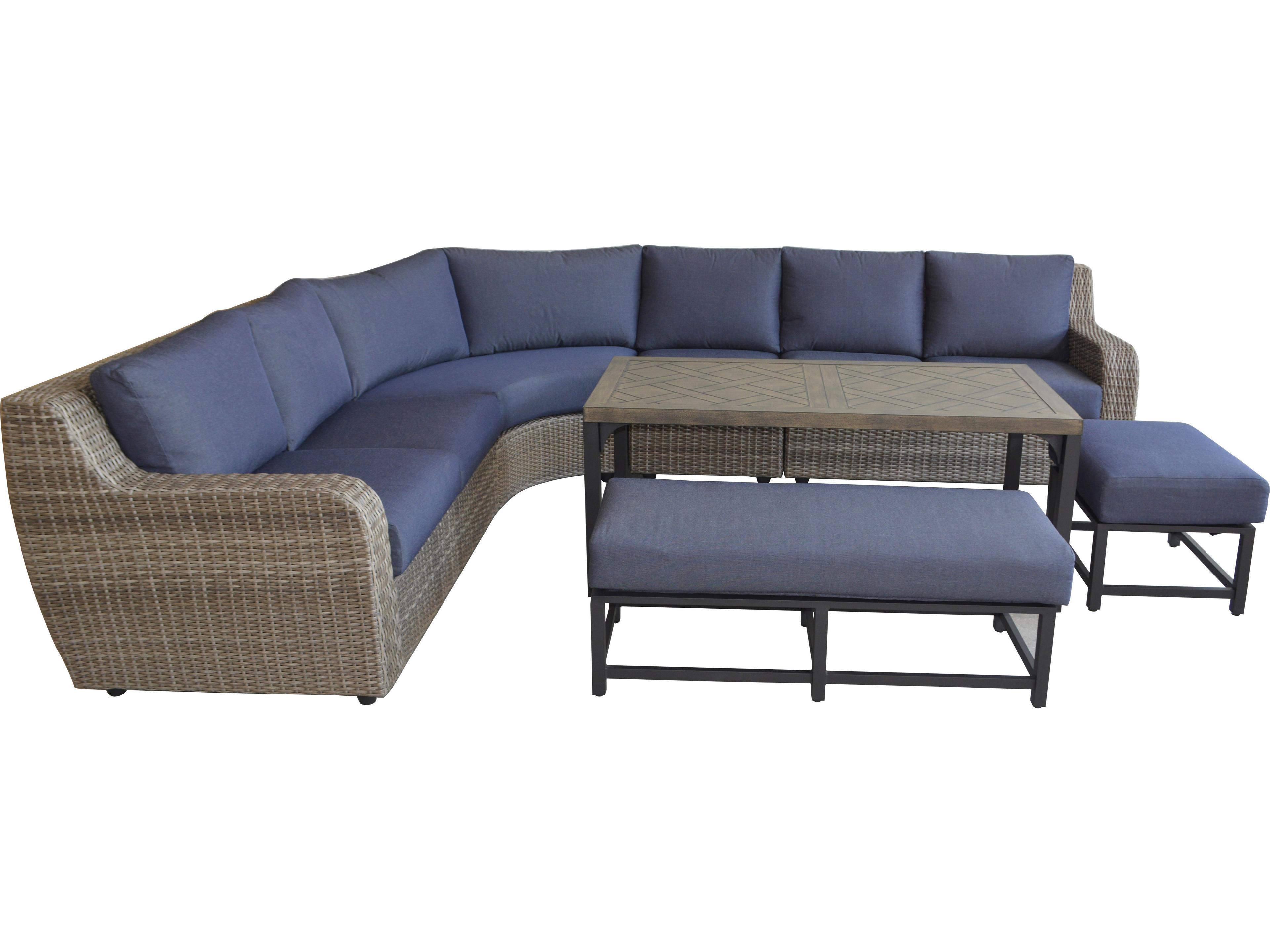 Veranda Classics Anesis Wicker Sectional Set