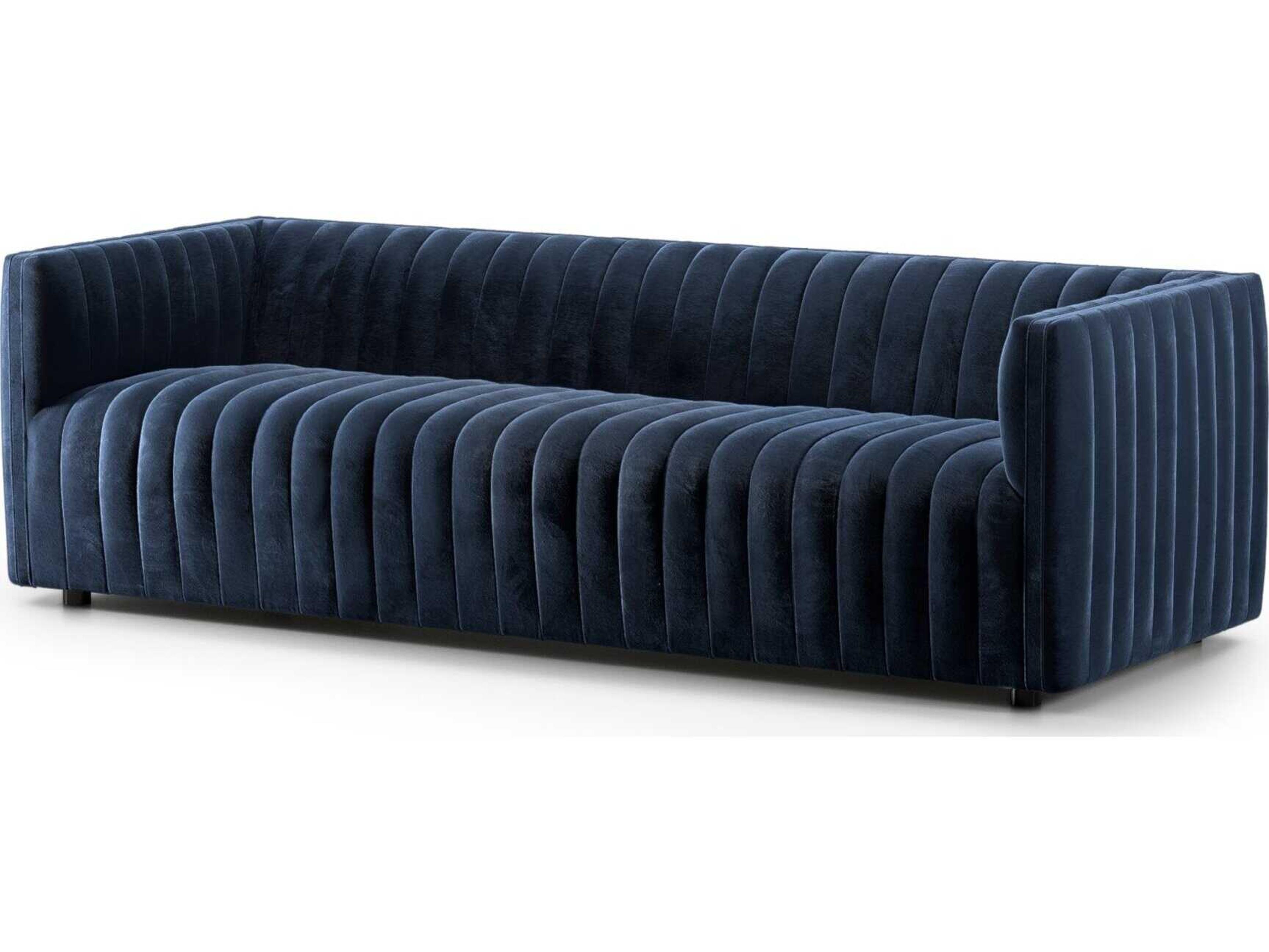 Four Hands Grayson Augustine Sapphire Navy Upholstered Sofa