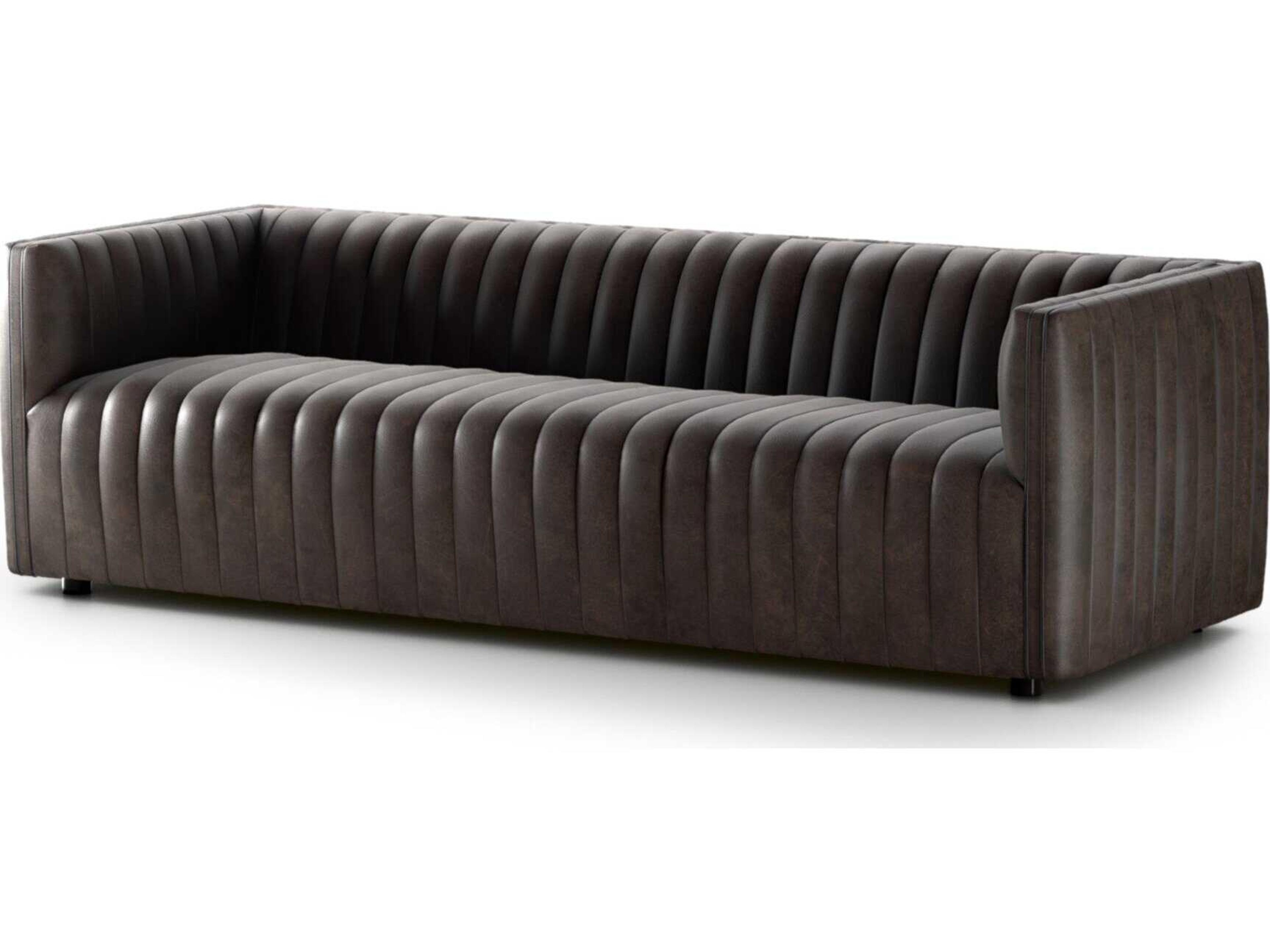 Four Hands Grayson Augustine Deacon Wolf Leather Sofa