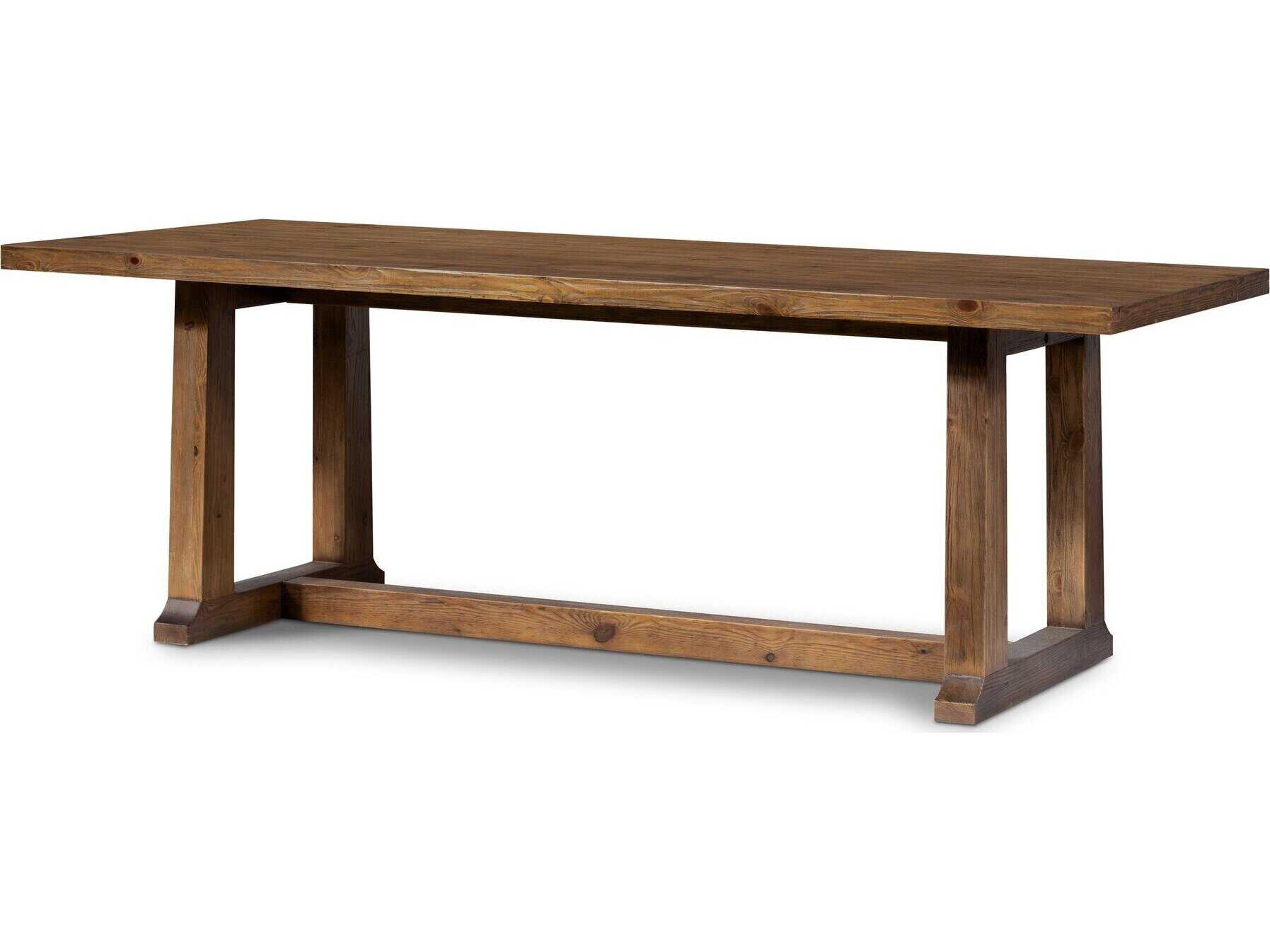 Four Hands Collins Otto Rectangular Wood Waxed Bleached Pine Honey Dining Table