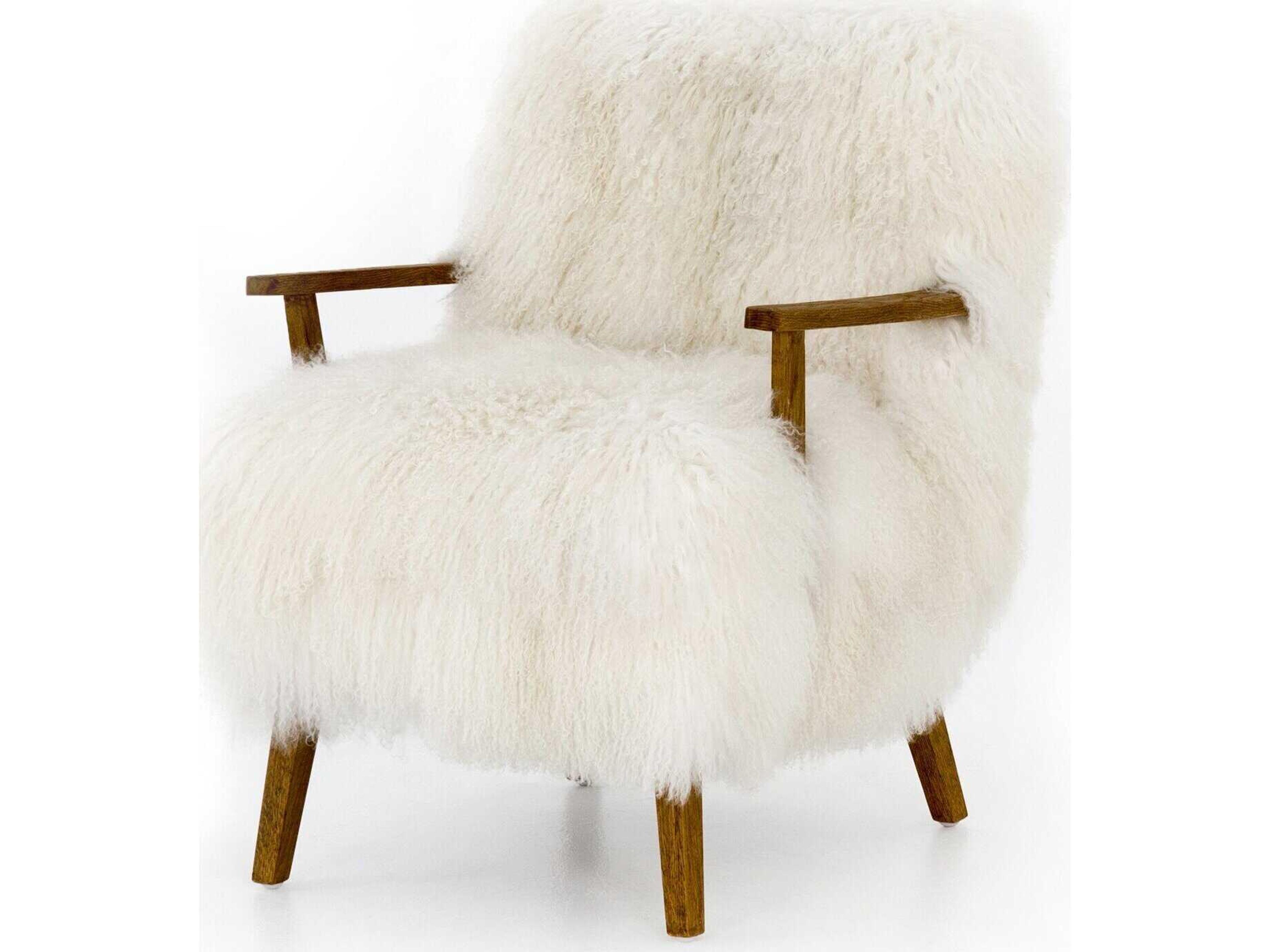 Four Hands Irondale Ashland Cream Fur Accent Chair