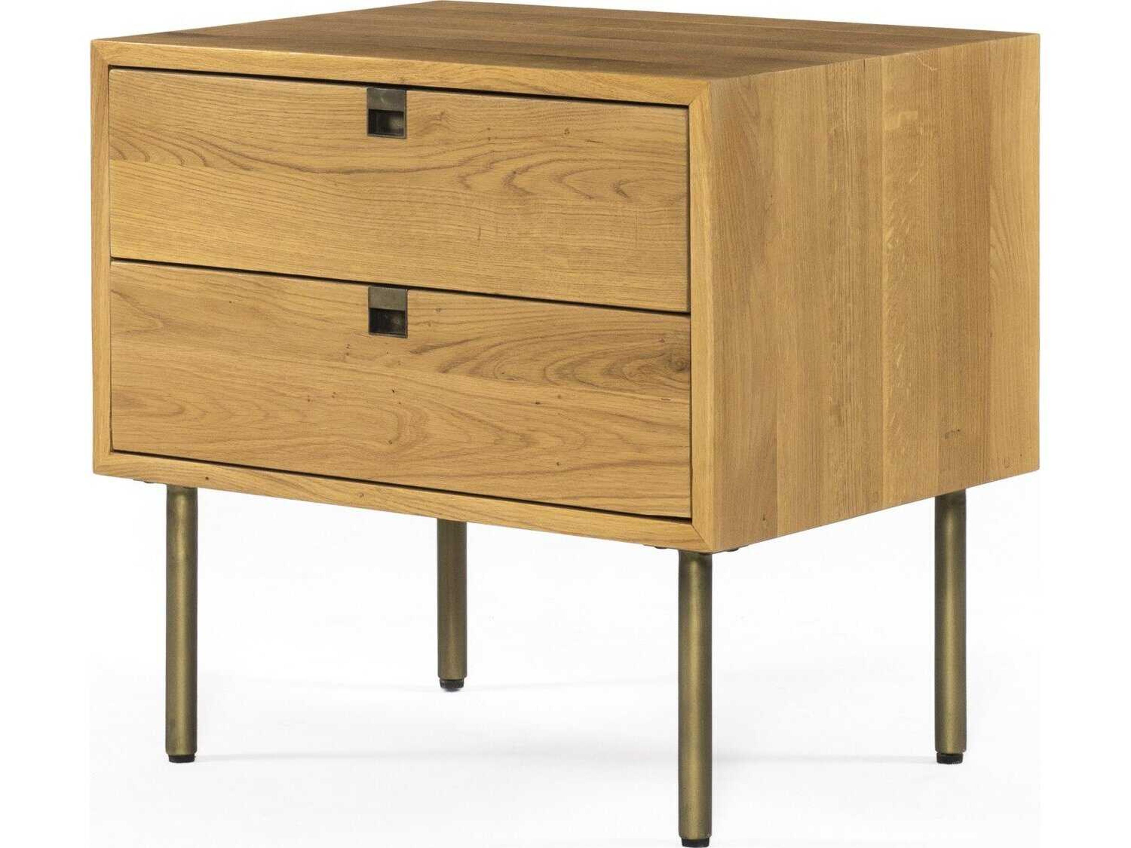 Four Hands Bennett Carlisle 2-Drawers Oak Wood Nightstand