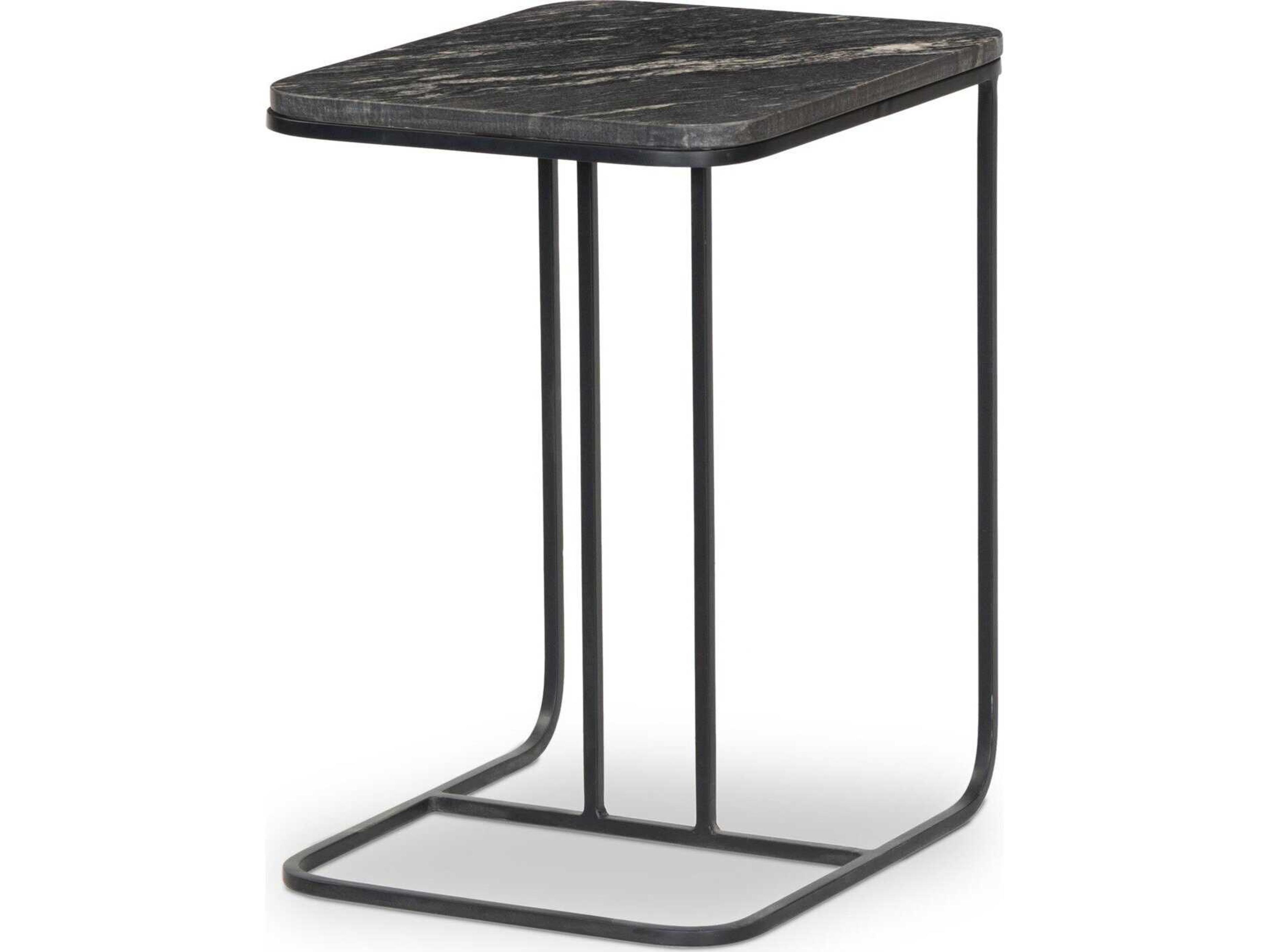 Four Hands Marlow Adalley Polished Black Marble Rectangular Marble C Table