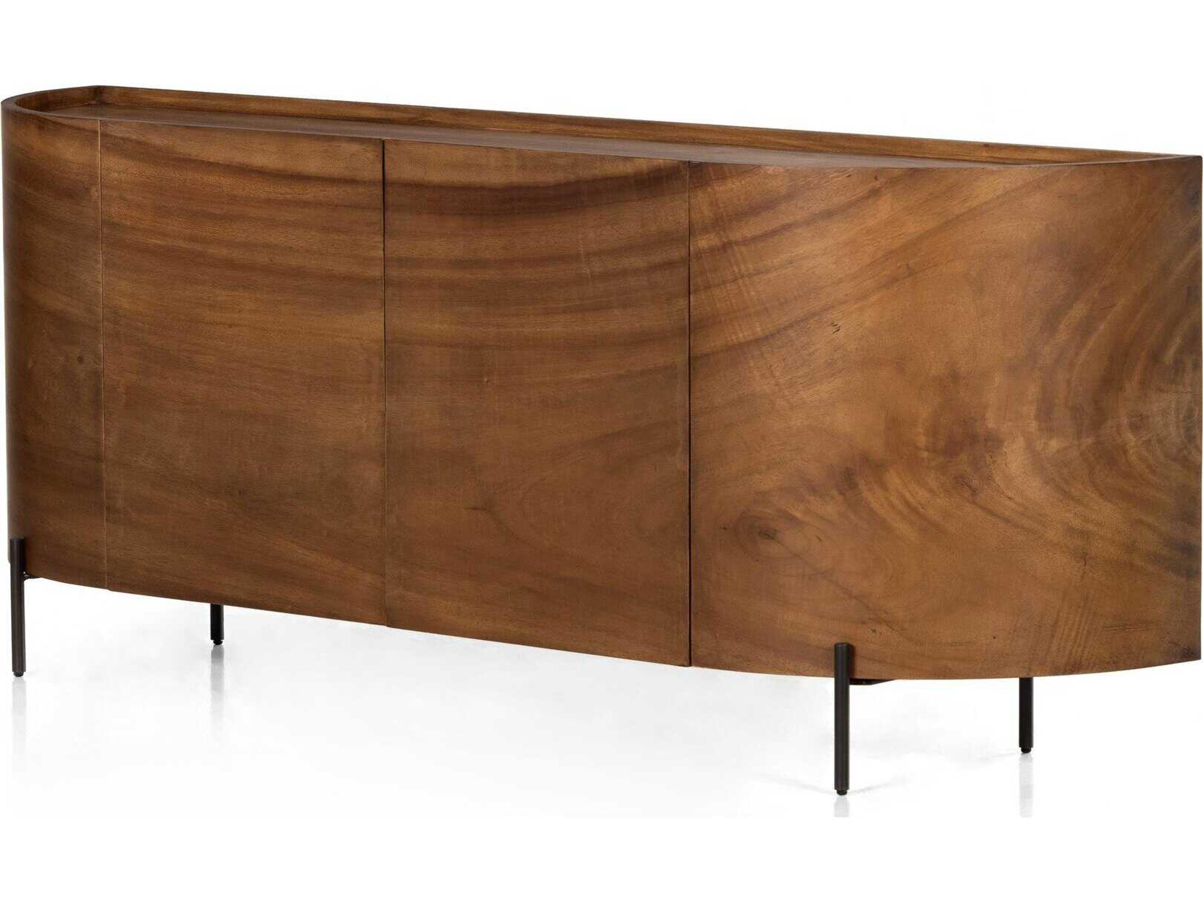 Four Hands Wesson Lunas 77" Caramel Guanacaste Bronzed Iron Sideboard