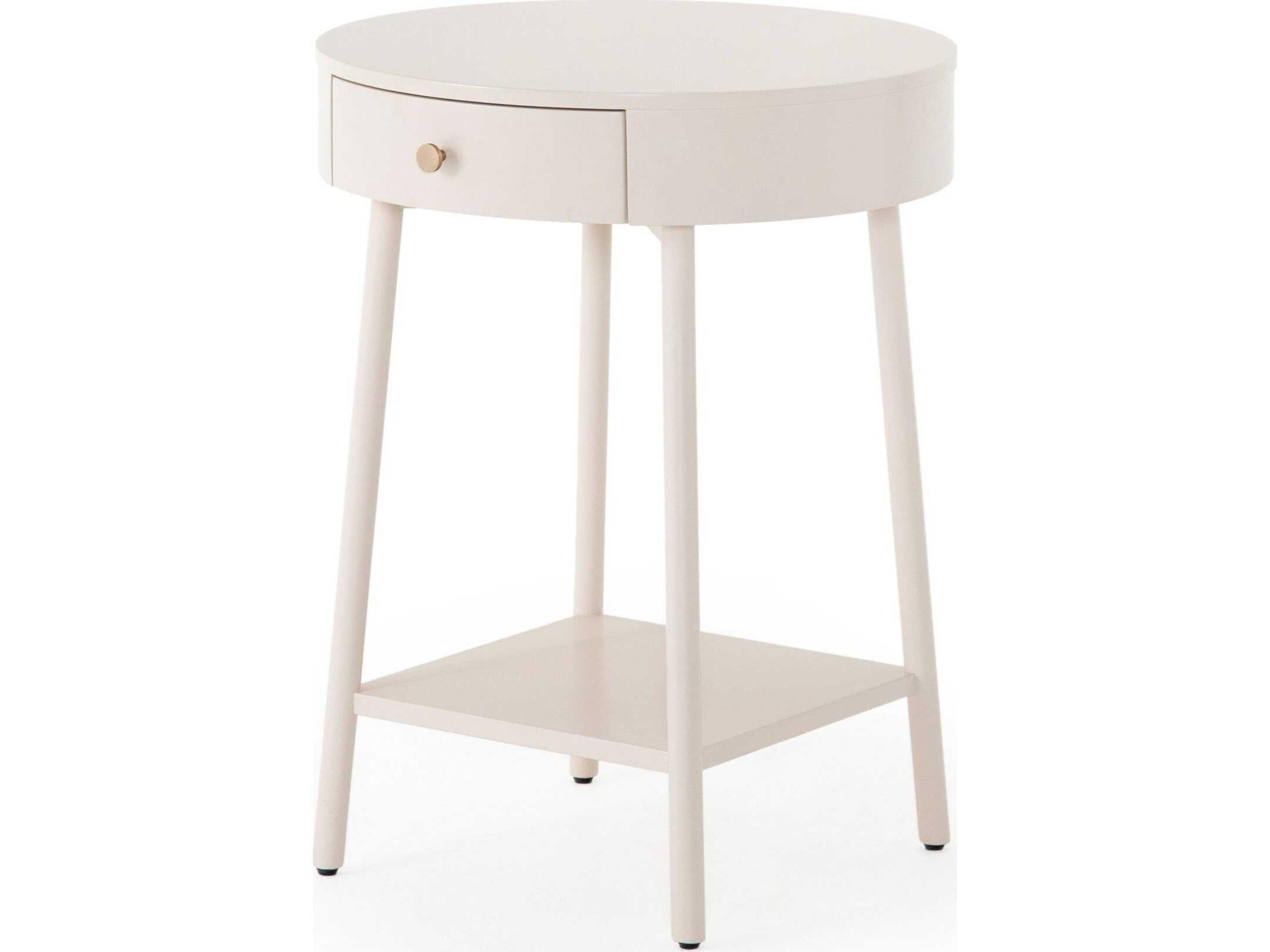 Belfast Van 1-Drawer White Hardwood Nightstand