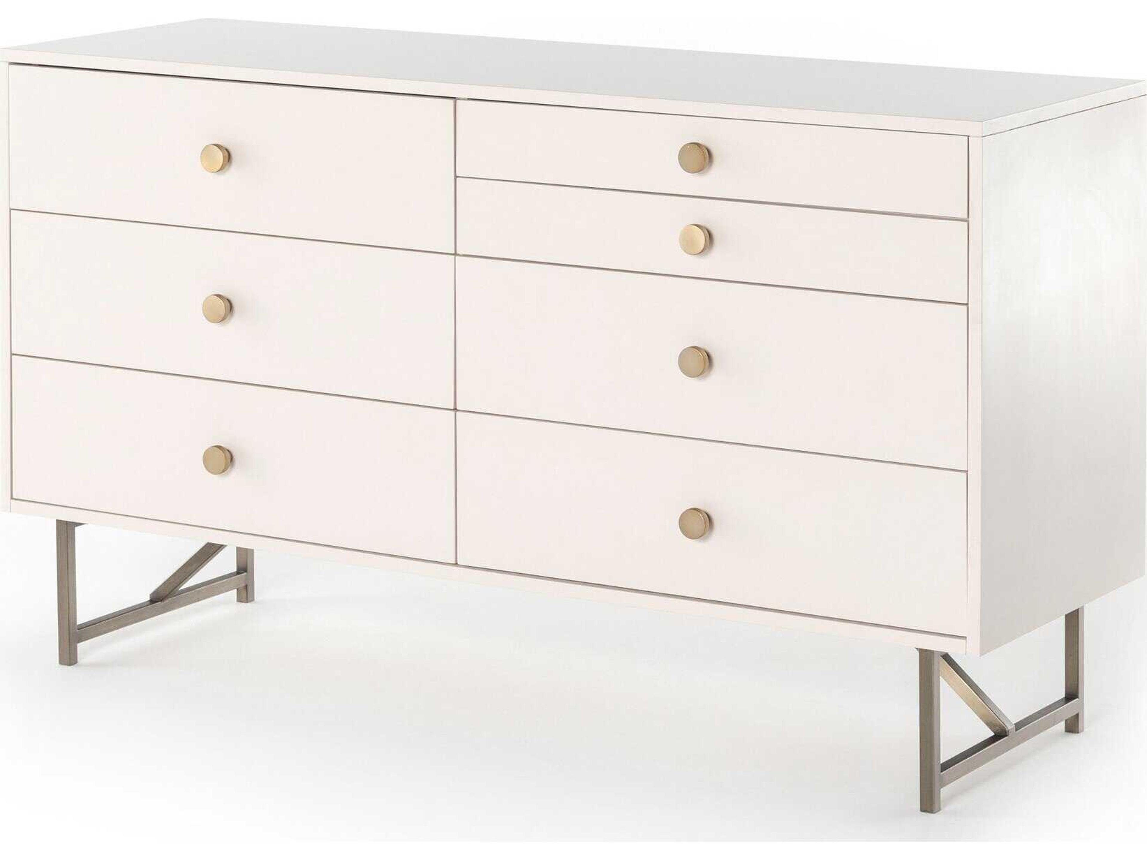 Four Hands Belfast Van 7-Drawers White Hardwood Double Dresser