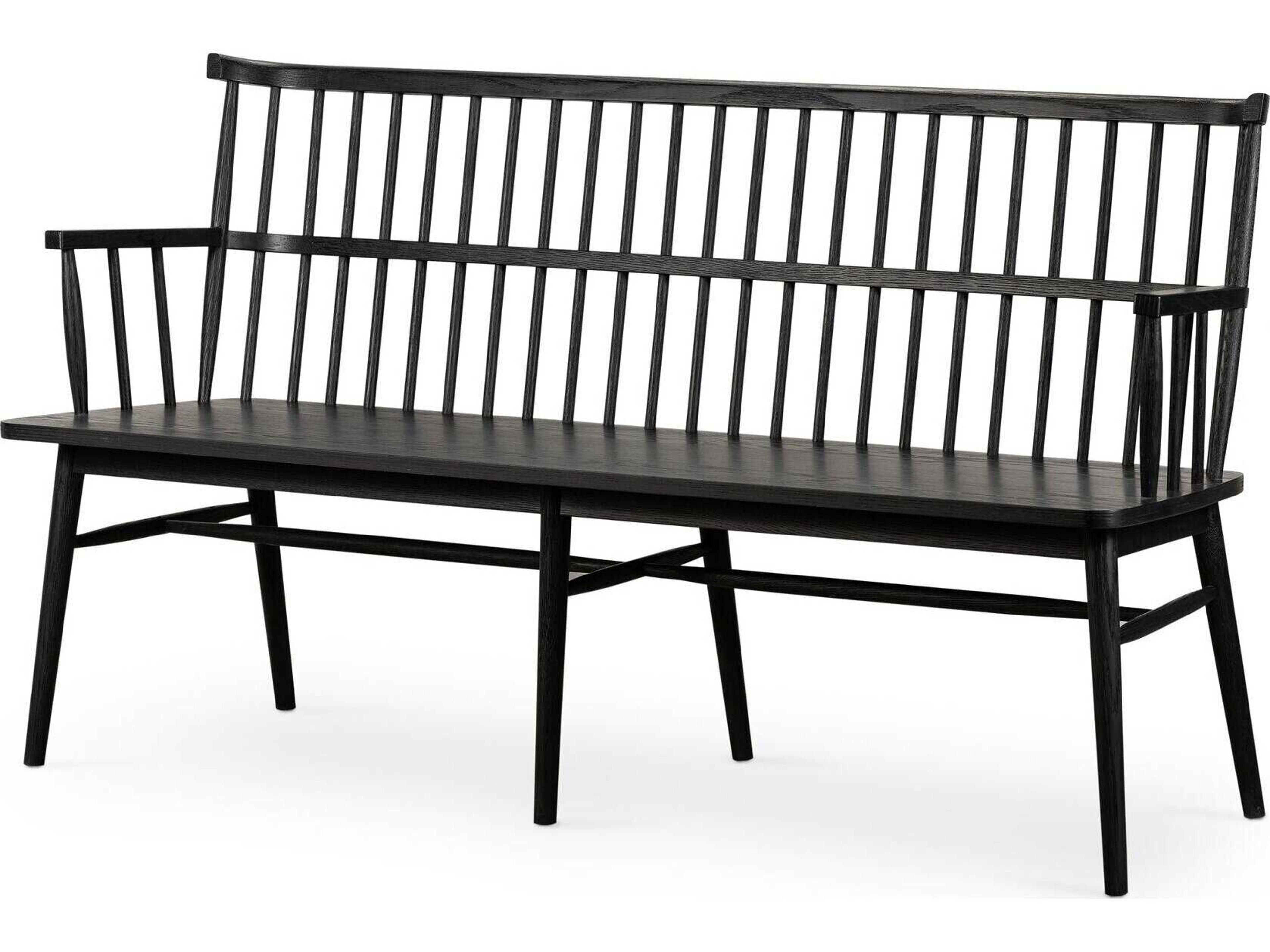 Four Hands Belfast Aspen Black Oak  Large Bench