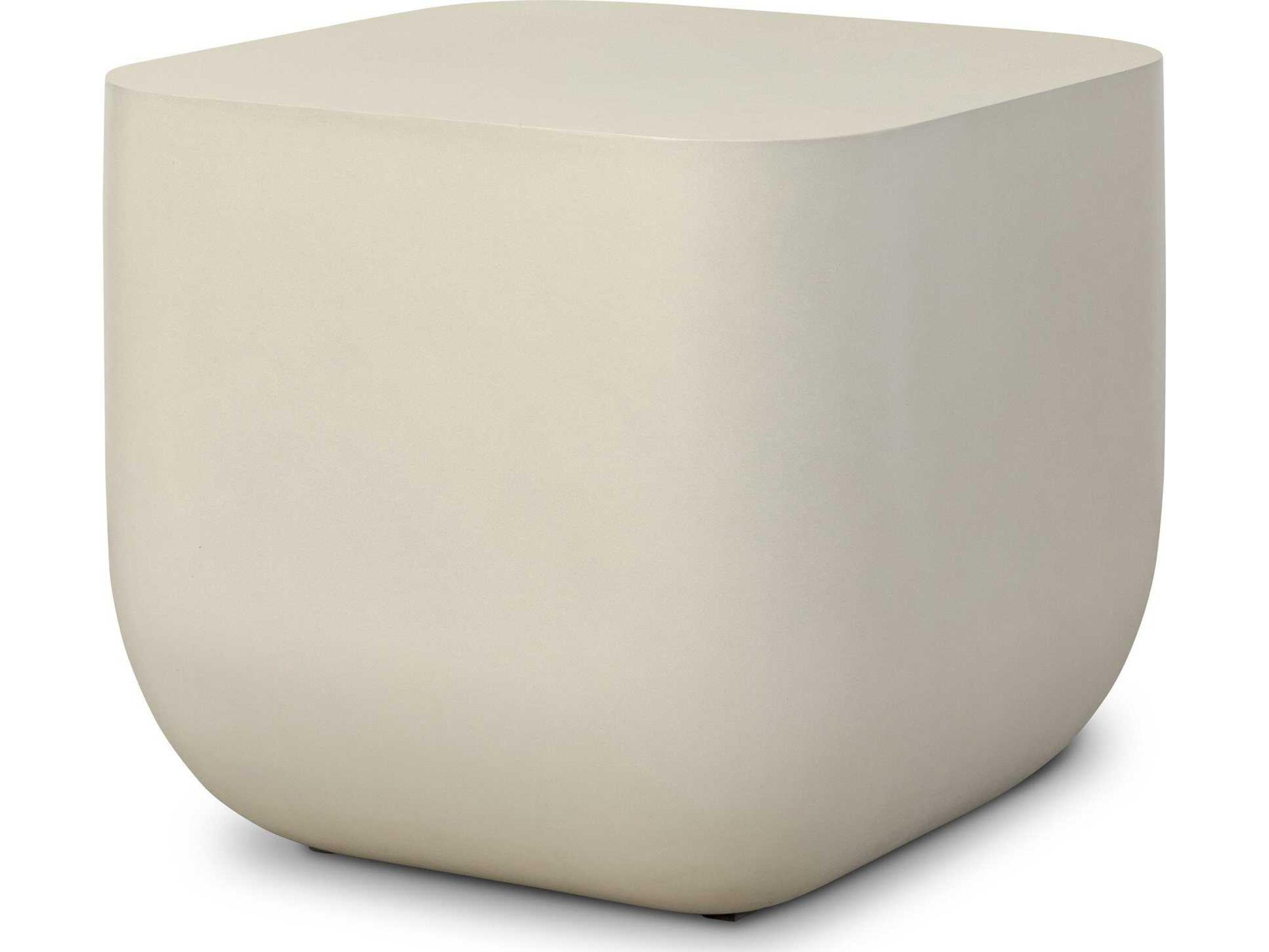 Four Hands Thayer Ivan White Concrete Square End Table