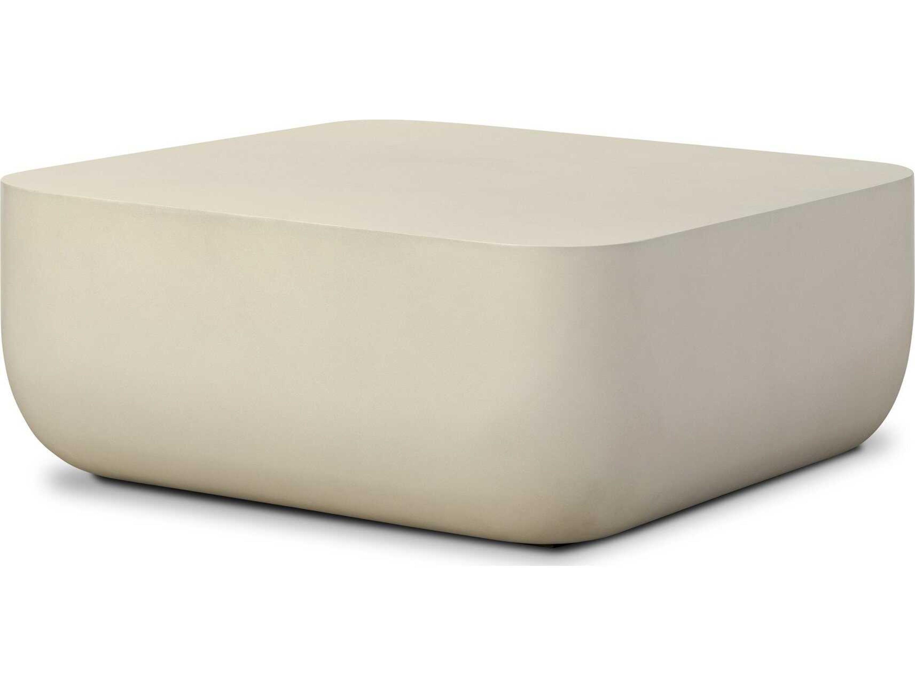 Four Hands Thayer Ivan White Concrete Square Coffee Table